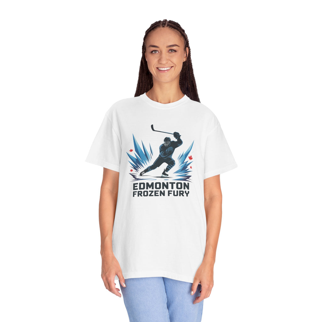 Edmonton Frozen Fury Hockey T-Shirt — Men's Ice Hockey Graphic Tee