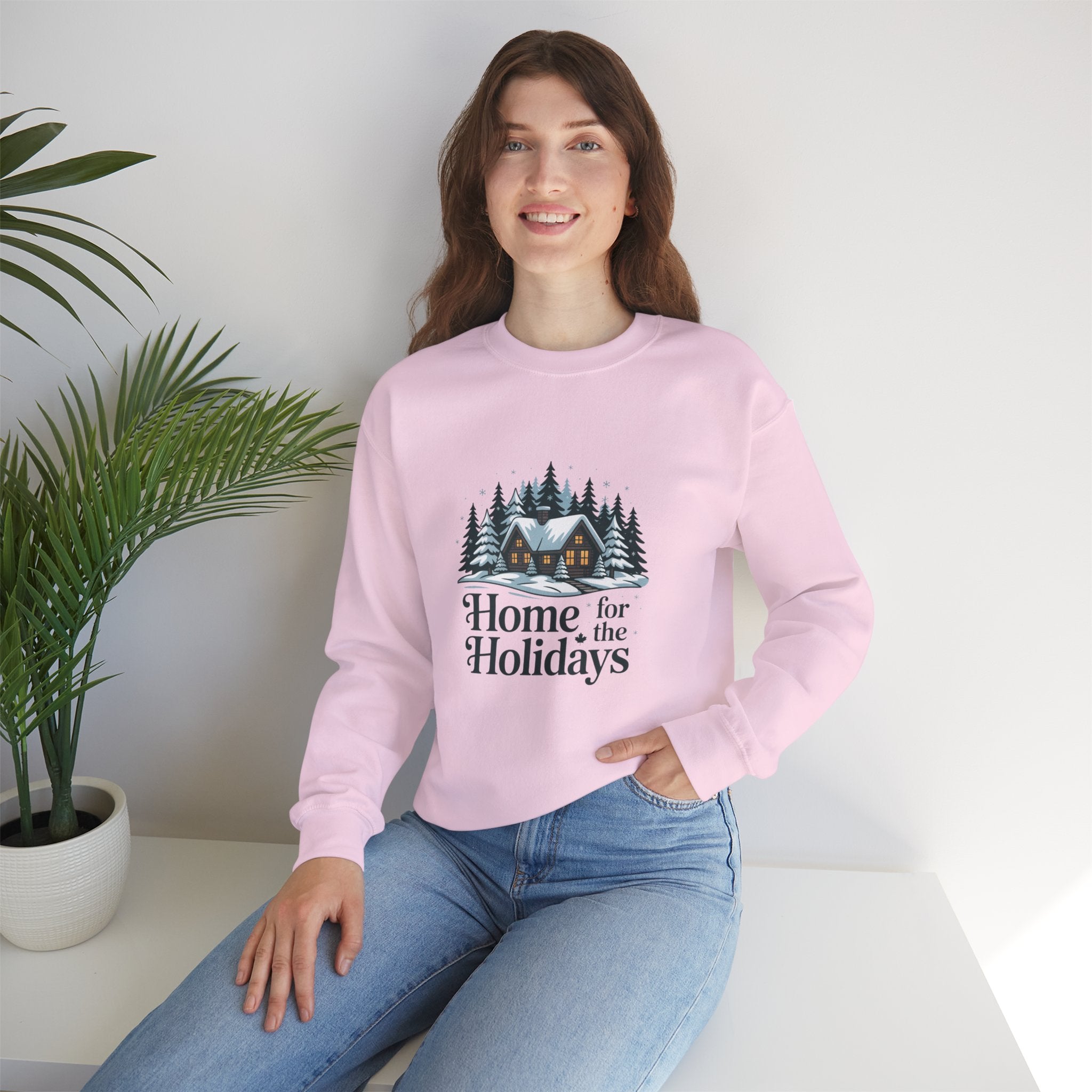 Home for the Holidays Sweatshirt — Cozy Winter Cabin Christmas Crewneck