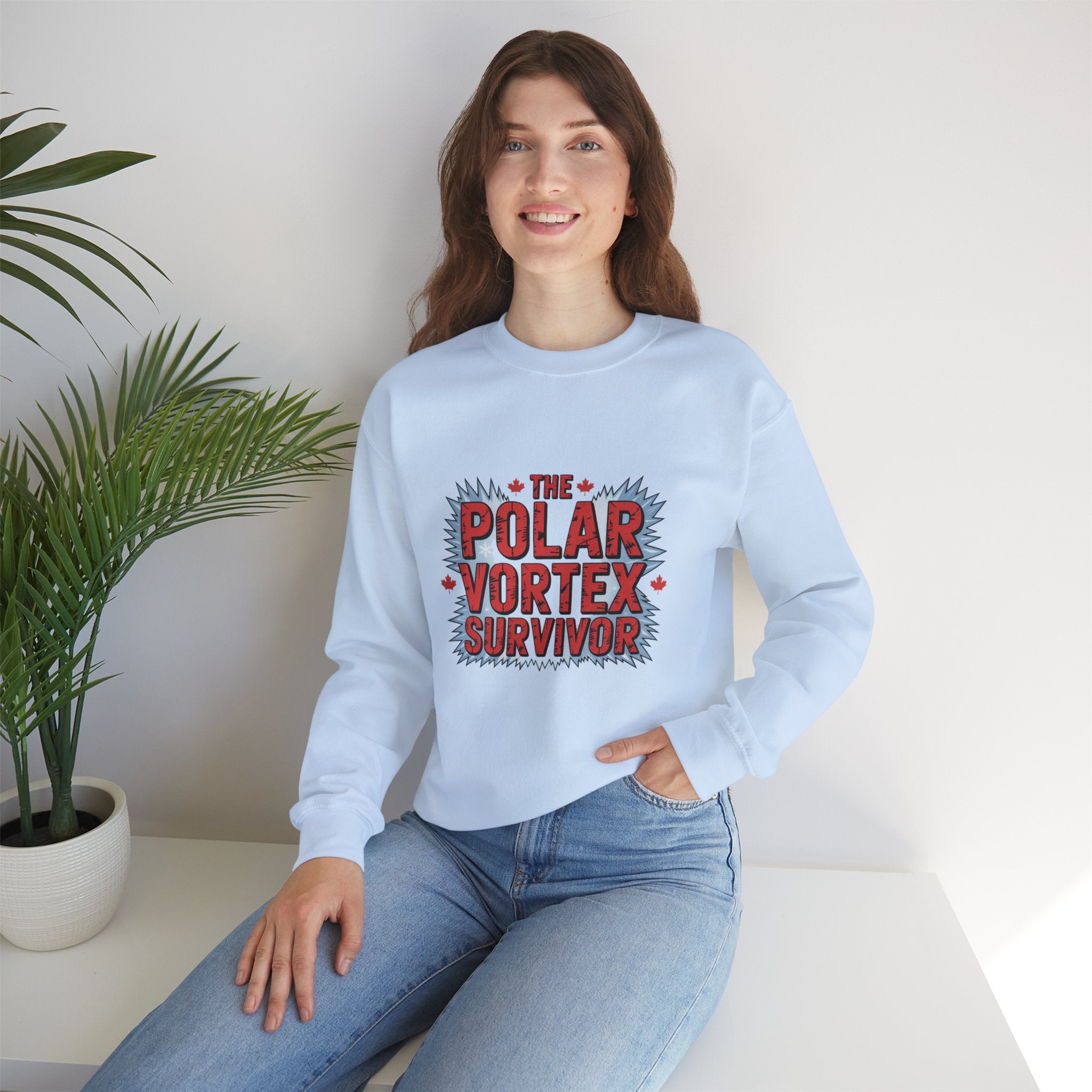 Polar Vortex Survivor Sweatshirt — Funny Winter Cold Weather Crewneck