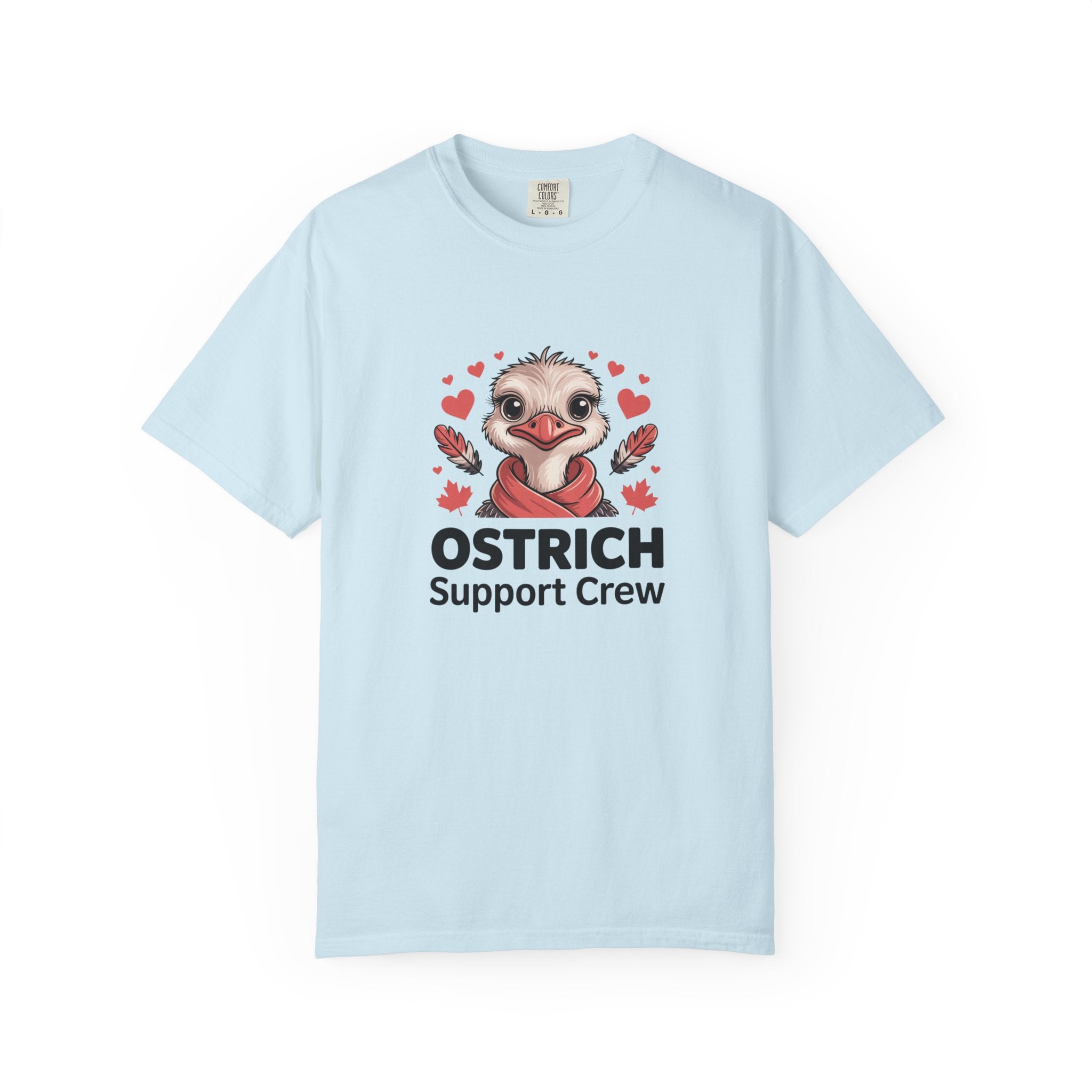Ostrich Support Crew T-Shirt — Cute Ostrich Valentine Tee