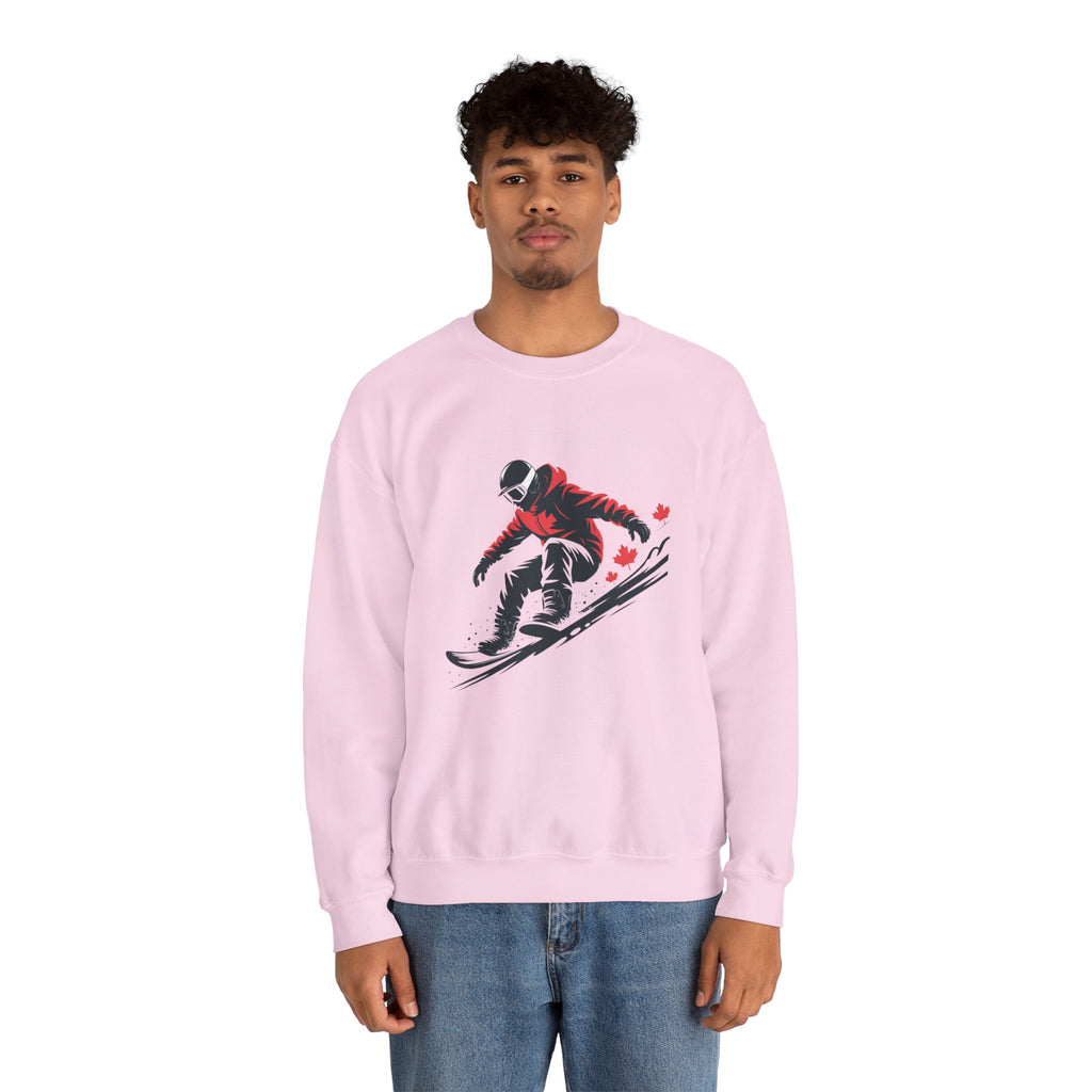 Snowboarder Graphic Sweatshirt – Red Jacket Winter Snowboarding Crewneck