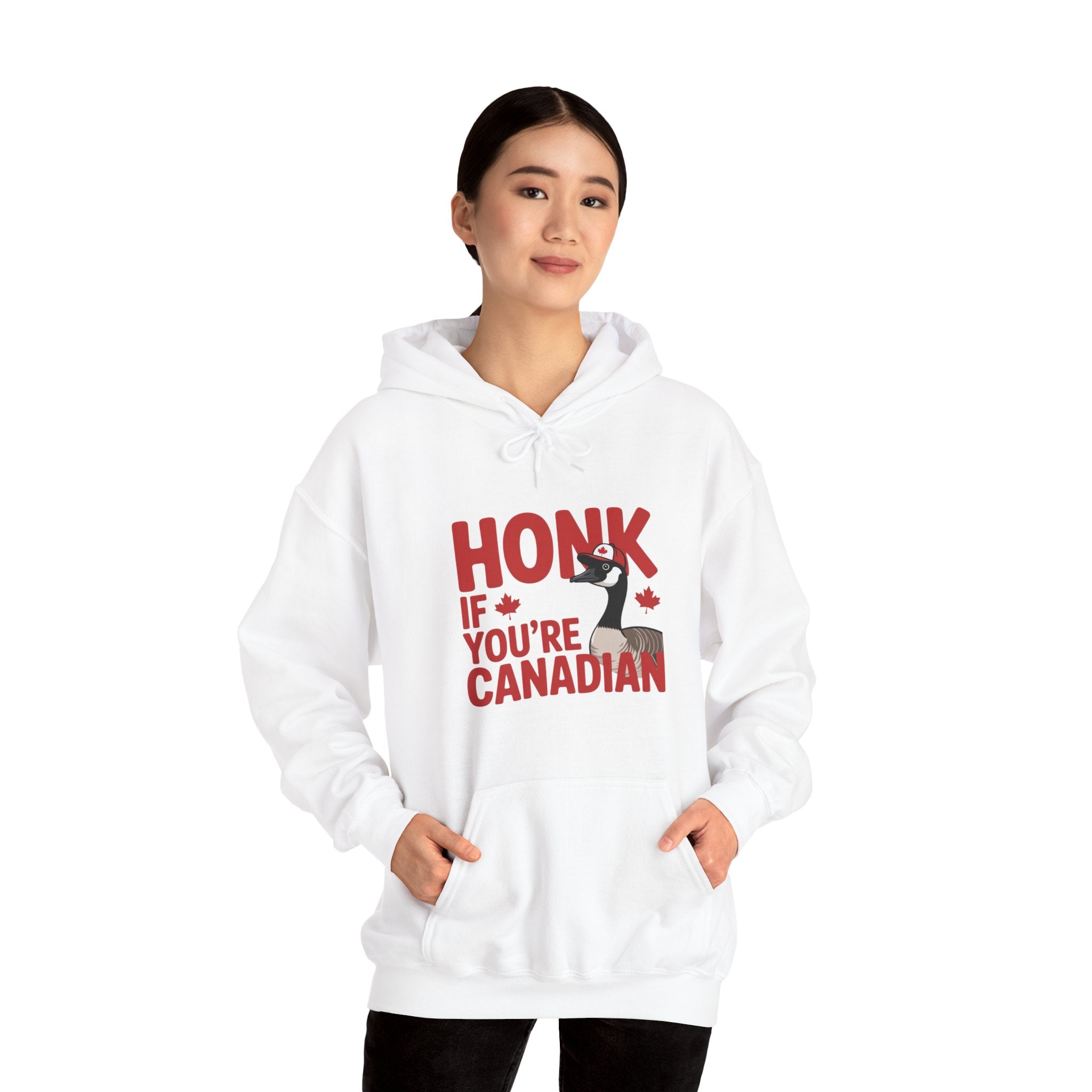 Hoodie - "Honk If You're Canadian" Maple Goose Canada Pride Sweatshirt