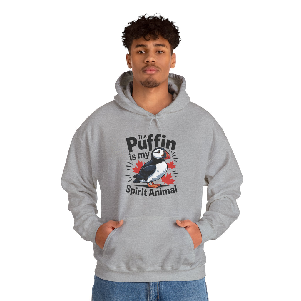 Puffin Spirit Animal Hoodie — "The Puffin is my Spirit Animal" Cute Bird Graphic Hooded Sweatshirt