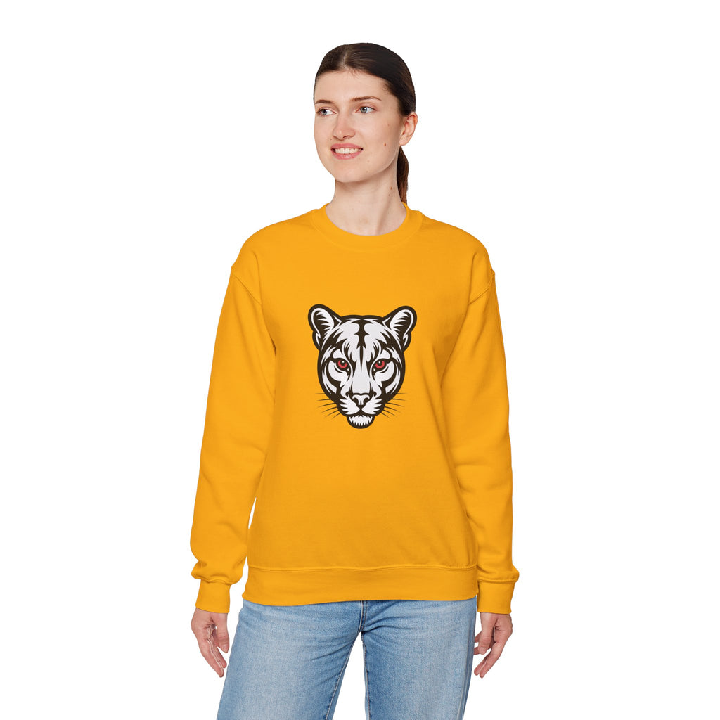 Cougar Face Crewneck Sweatshirt — Minimal Graphic