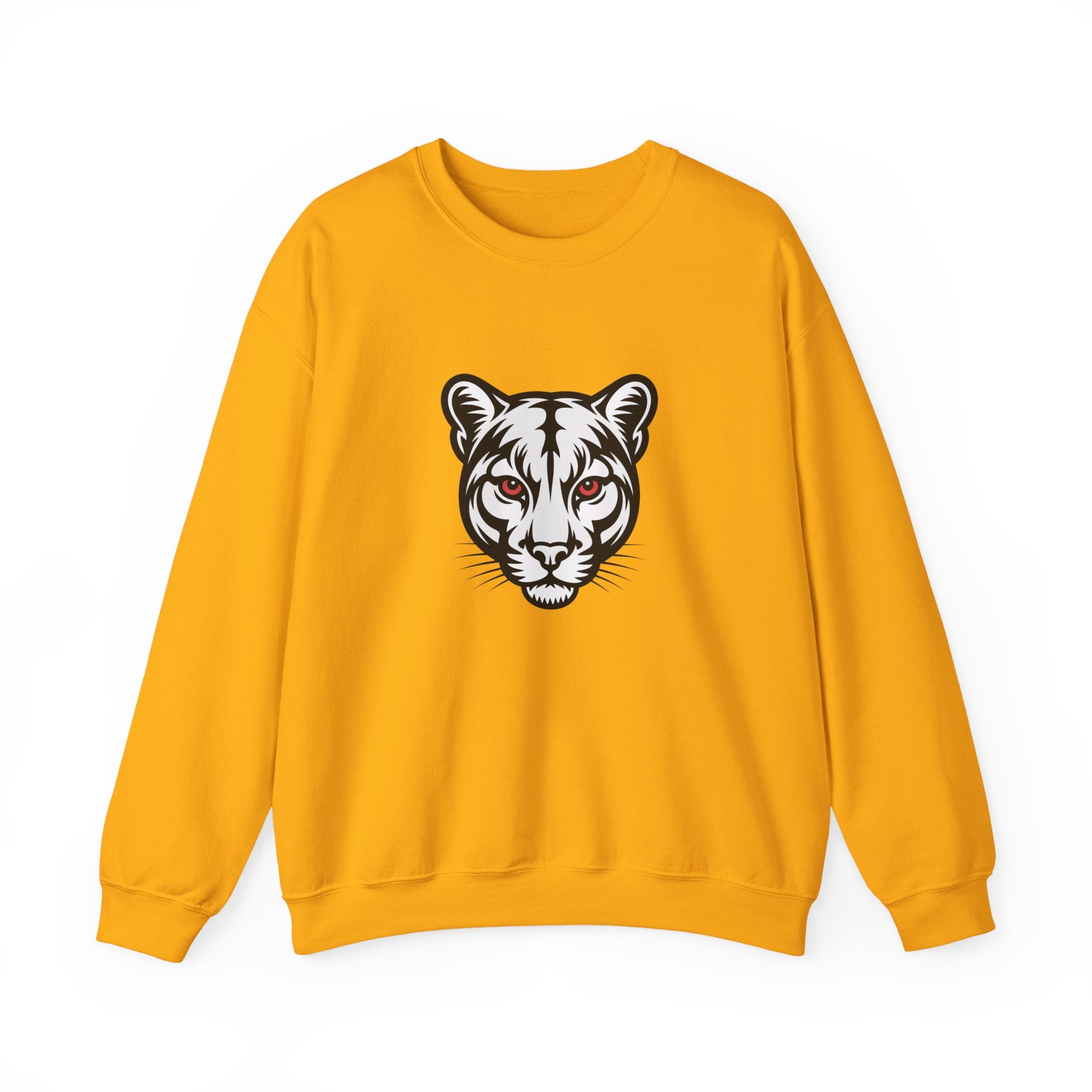 Cougar Face Crewneck Sweatshirt — Minimal Graphic