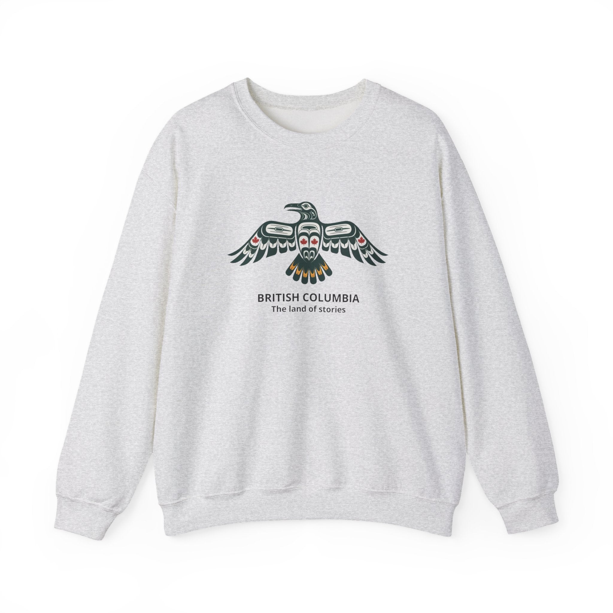 British Columbia Thunderbird Crewneck Sweatshirt — 'British Columbia The land of rivers' Indigenous-Inspired Design