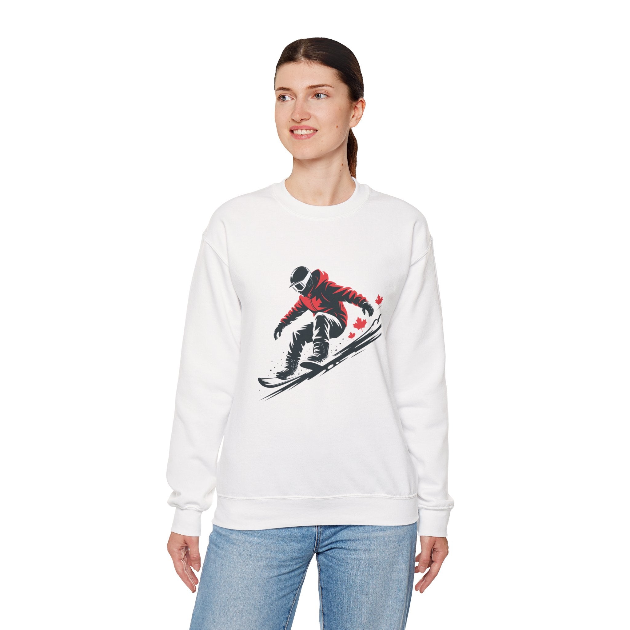 Snowboarder Graphic Sweatshirt – Red Jacket Winter Snowboarding Crewneck