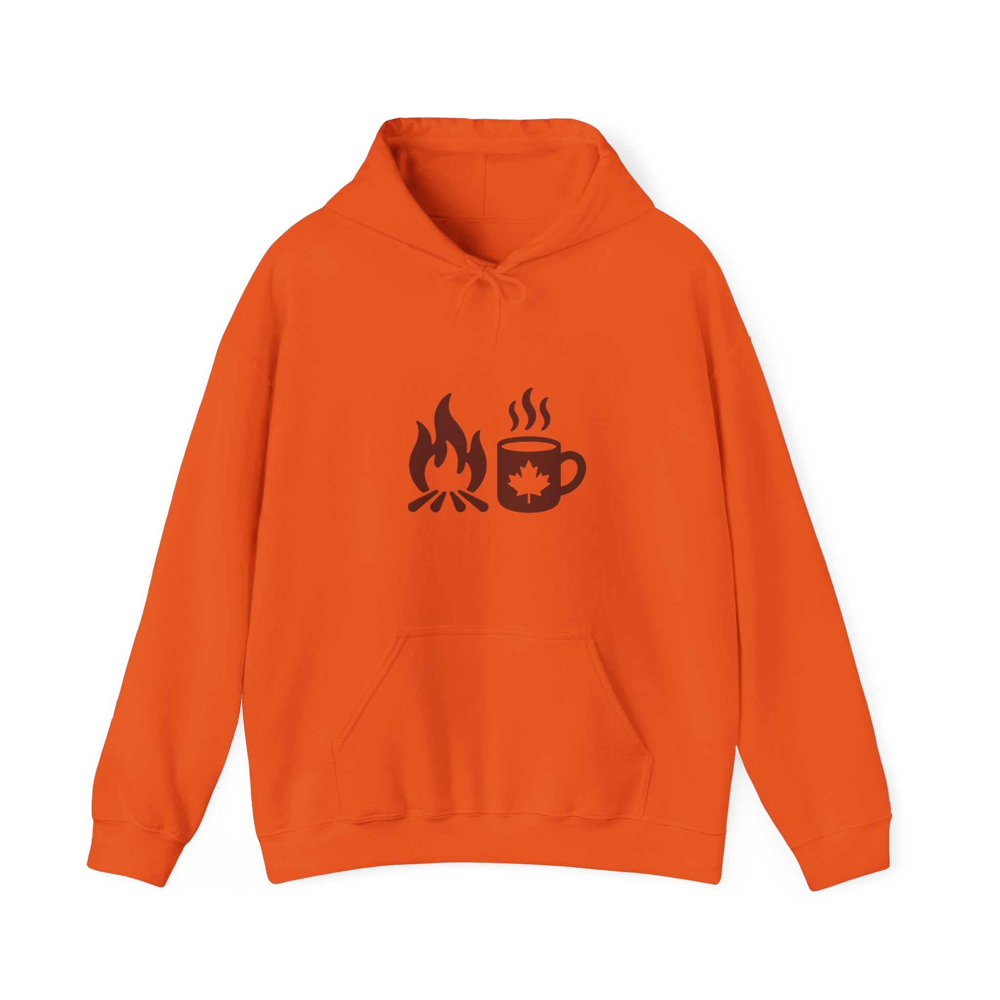 Campfire Coffee Hoodie — Cozy Camper Coffee Cup & Flame Graphic