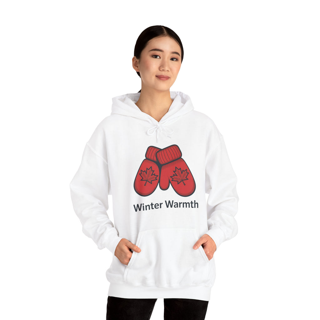Winter Warmth Hoodie — Red Maple Mittens Cozy Winter Sweatshirt