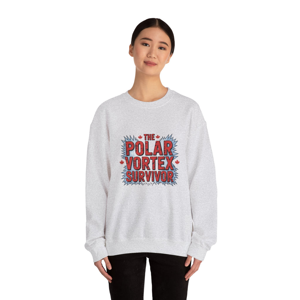 Polar Vortex Survivor Sweatshirt — Funny Winter Cold Weather Crewneck
