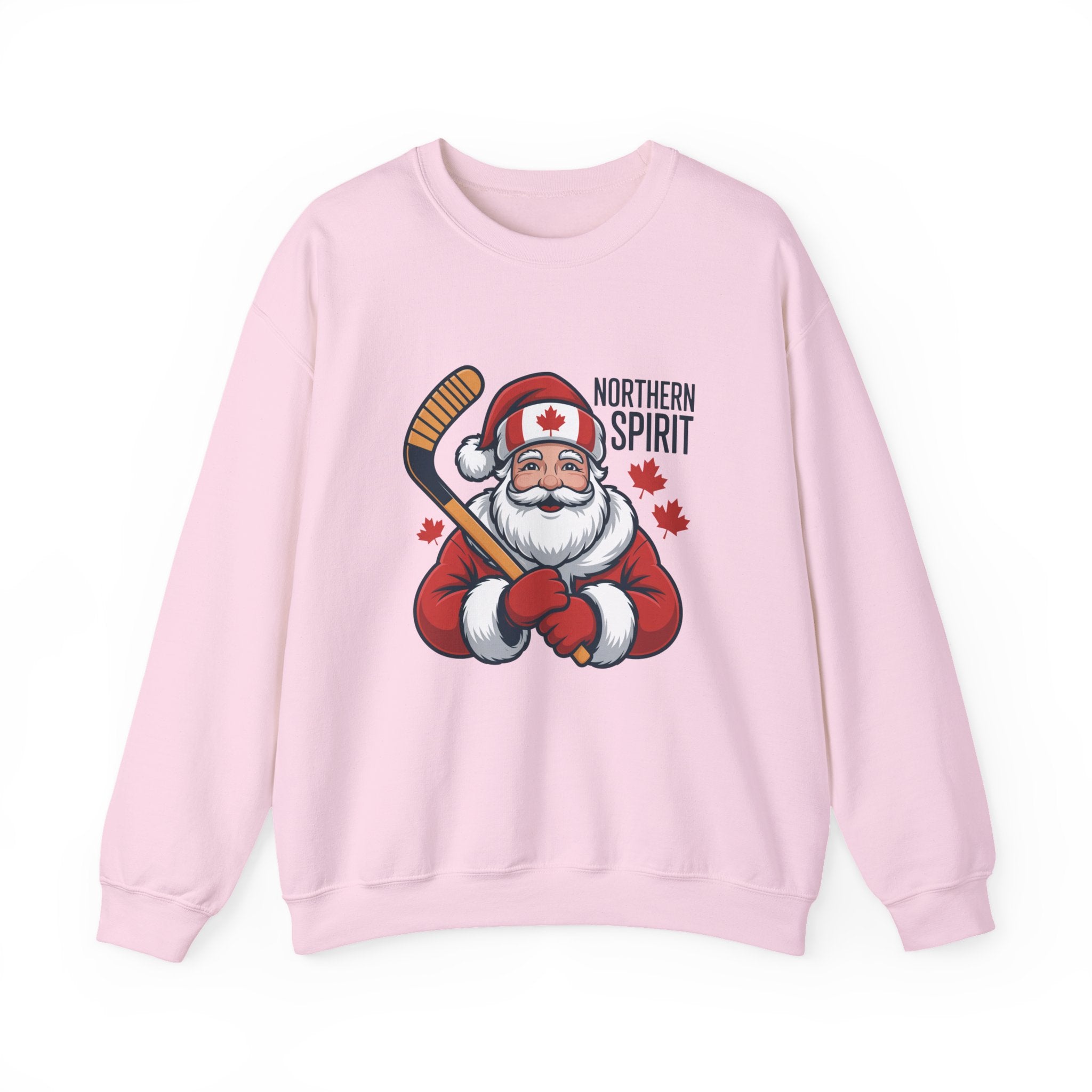 Northern Spirit Santa Hockey Sweatshirt – Canadian Maple Leaf Holiday Crewneck