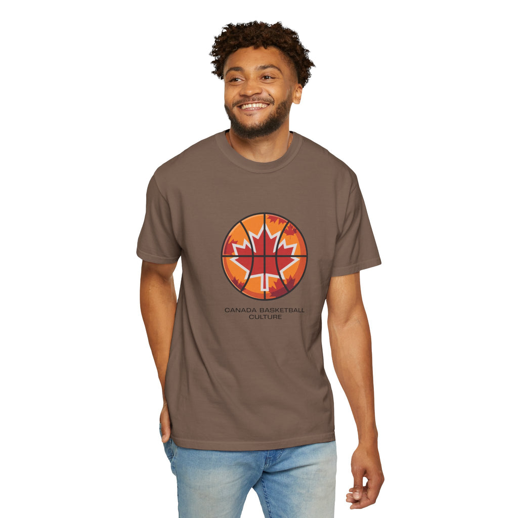 Canada Basketball Culture T-Shirt — Maple Leaf Basketball Graphic Tee