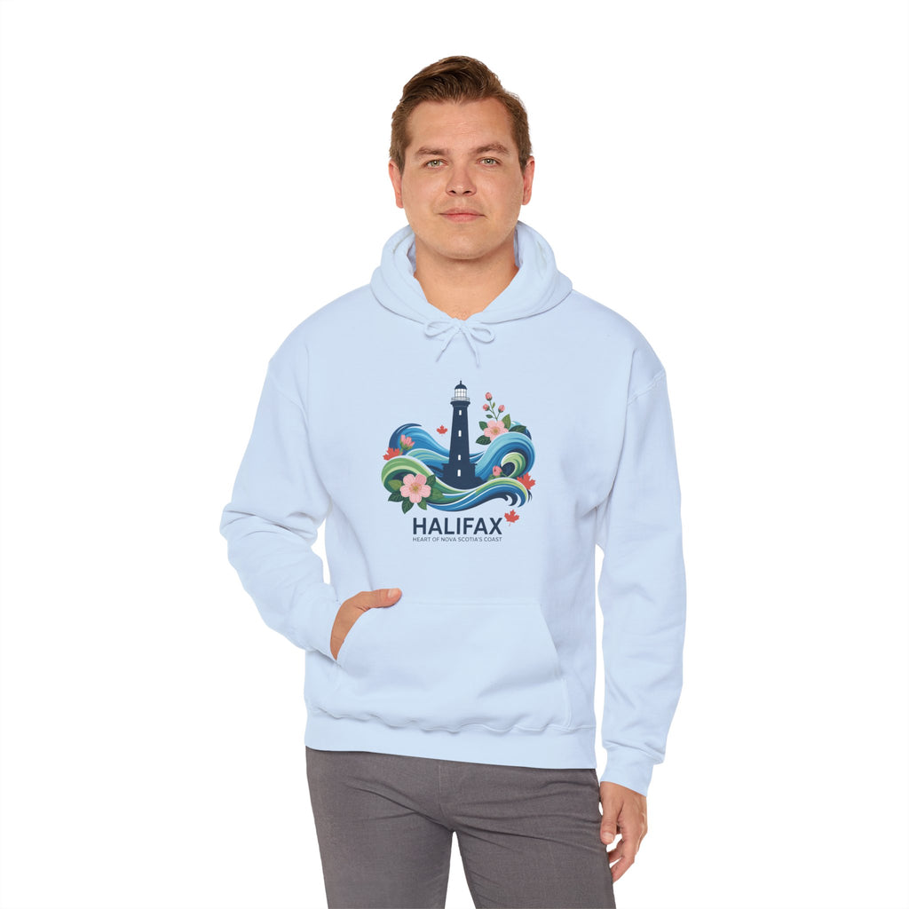 Halifax Lighthouse Hoodie — Coastal Floral Nova Scotia Sweatshirt