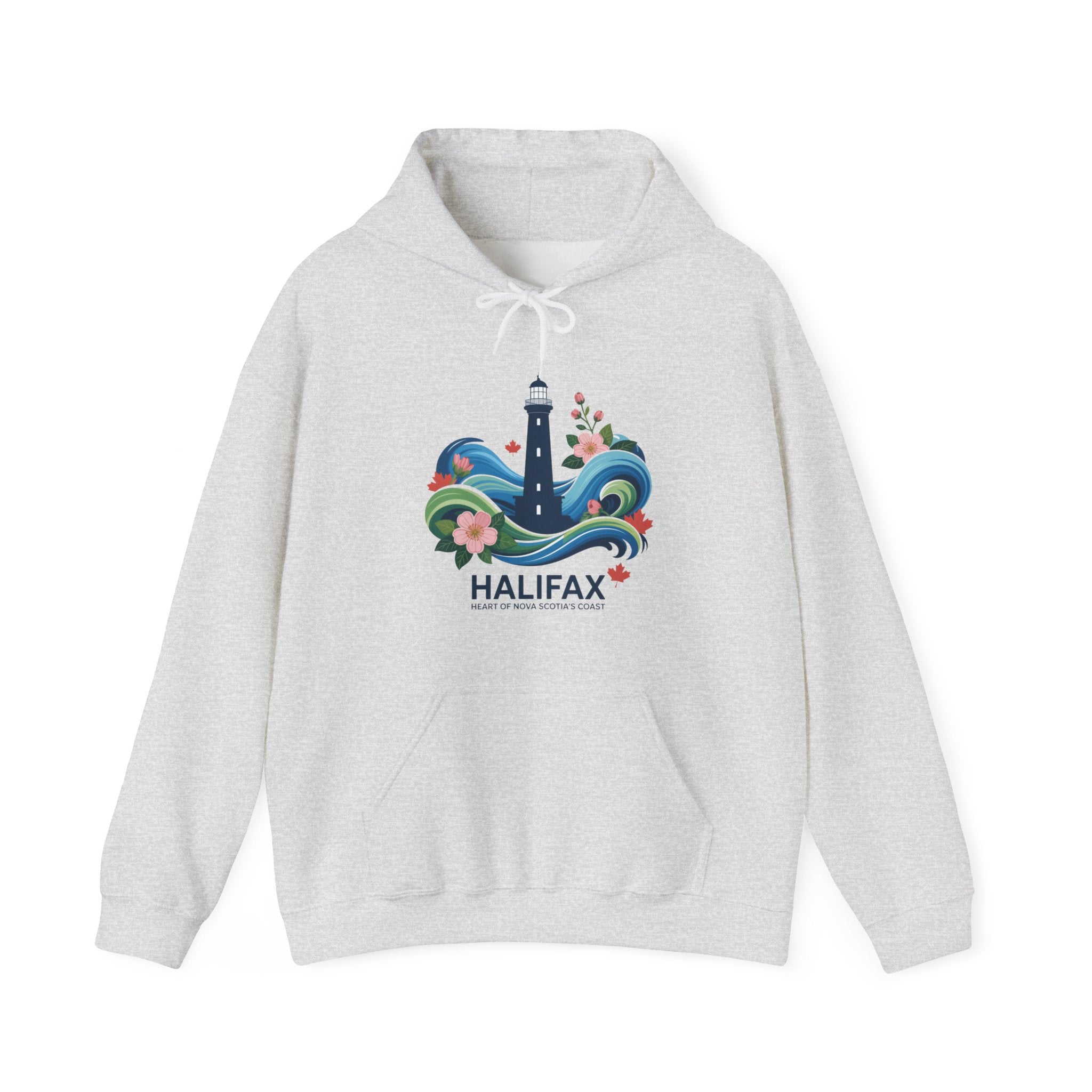 Halifax Lighthouse Hoodie — Coastal Floral Nova Scotia Sweatshirt