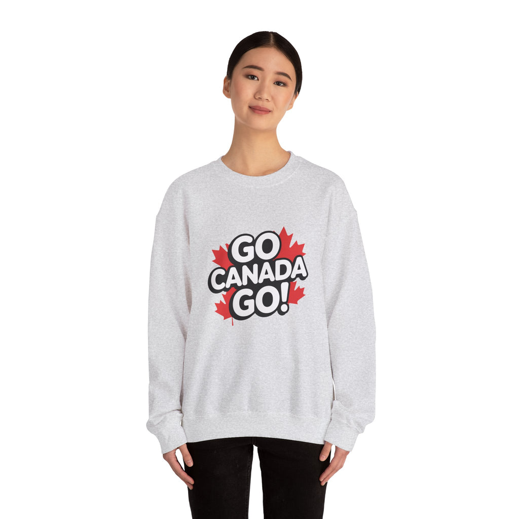 Go Canada Go! Crewneck Sweatshirt — Canadian Pride Maple Leaf Pullover