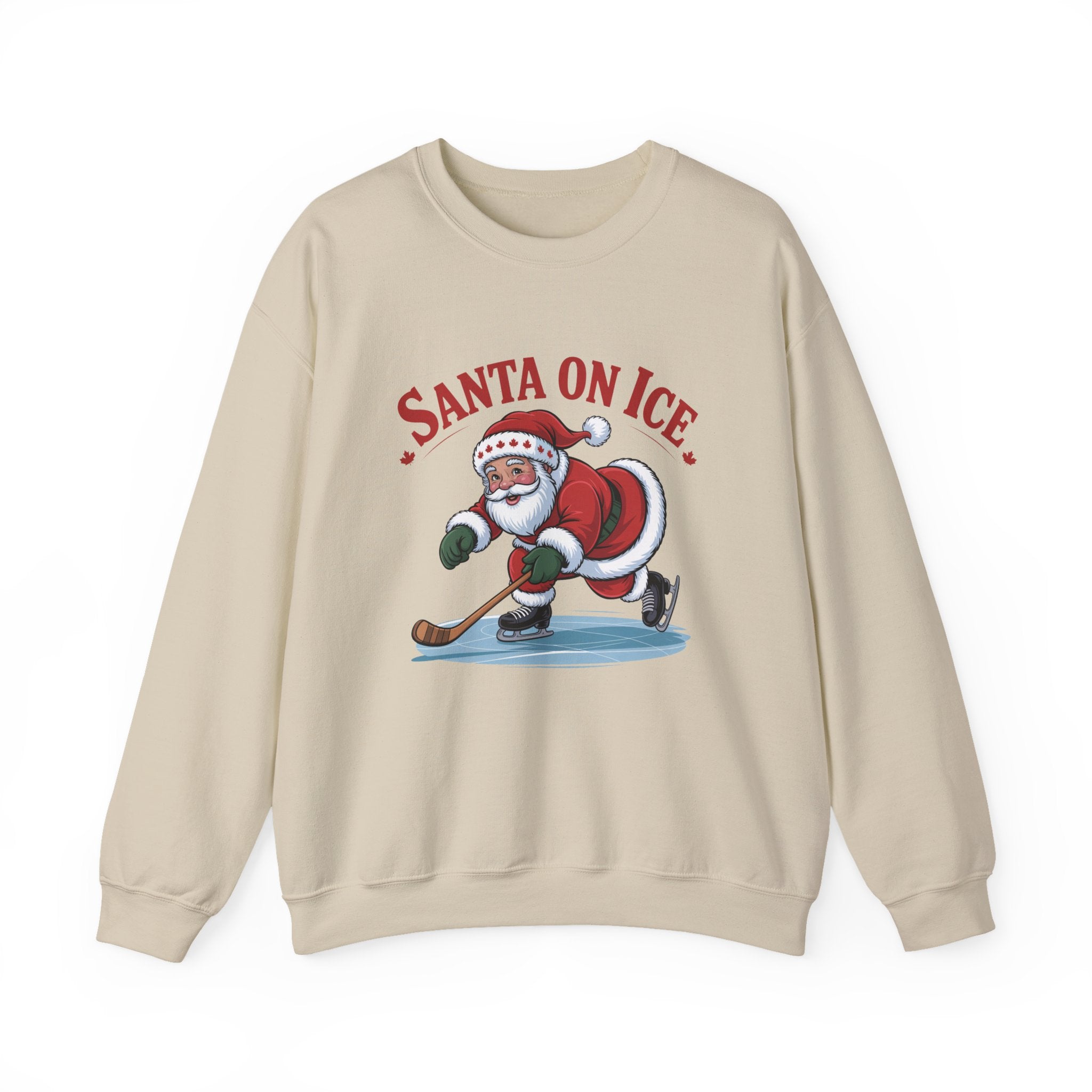 Santa on Ice Sweatshirt — Funny Hockey Santa Christmas Crewneck