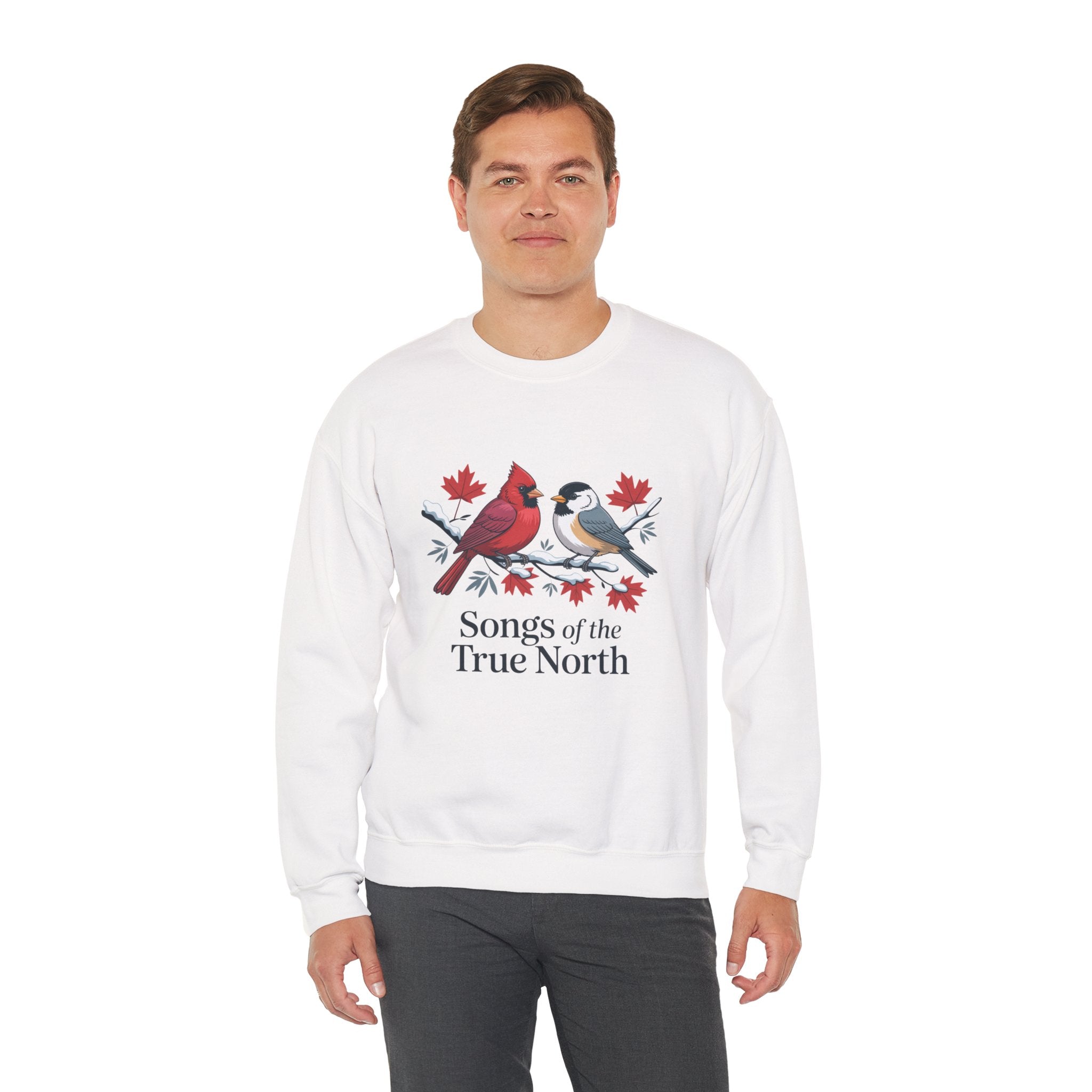 "Songs of the True North" Cardinal & Chickadee Canadian Crewneck Sweatshirt
