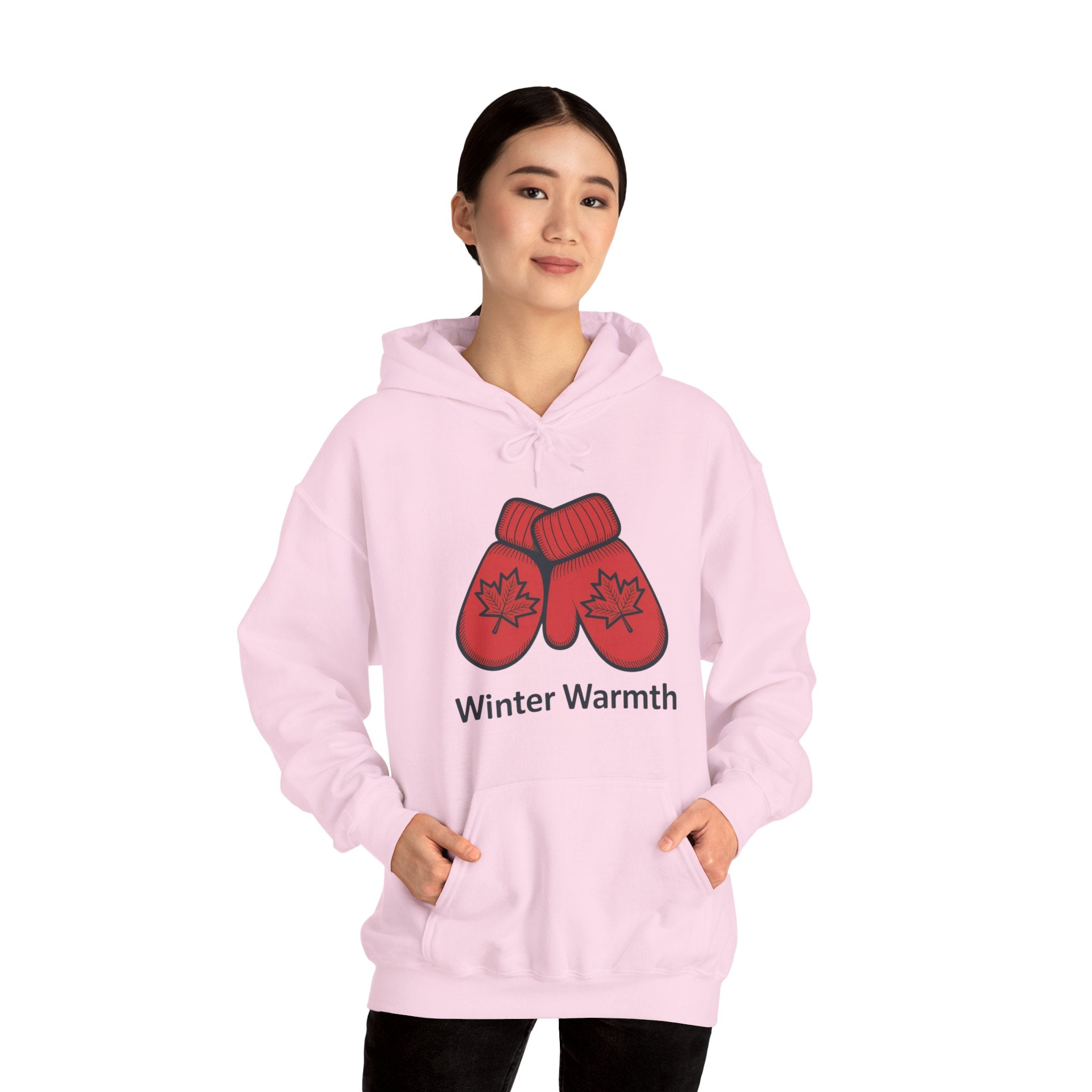 Winter Warmth Hoodie — Red Maple Mittens Cozy Winter Sweatshirt