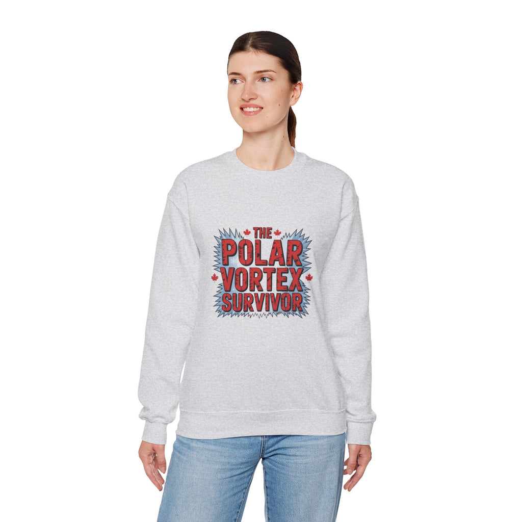 Polar Vortex Survivor Sweatshirt — Funny Winter Cold Weather Crewneck