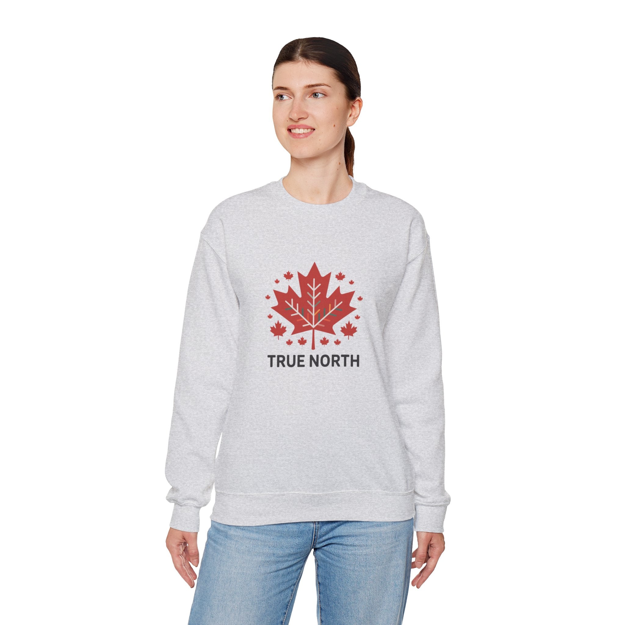 Crewneck Sweatshirt — True North Maple Leaf Graphic