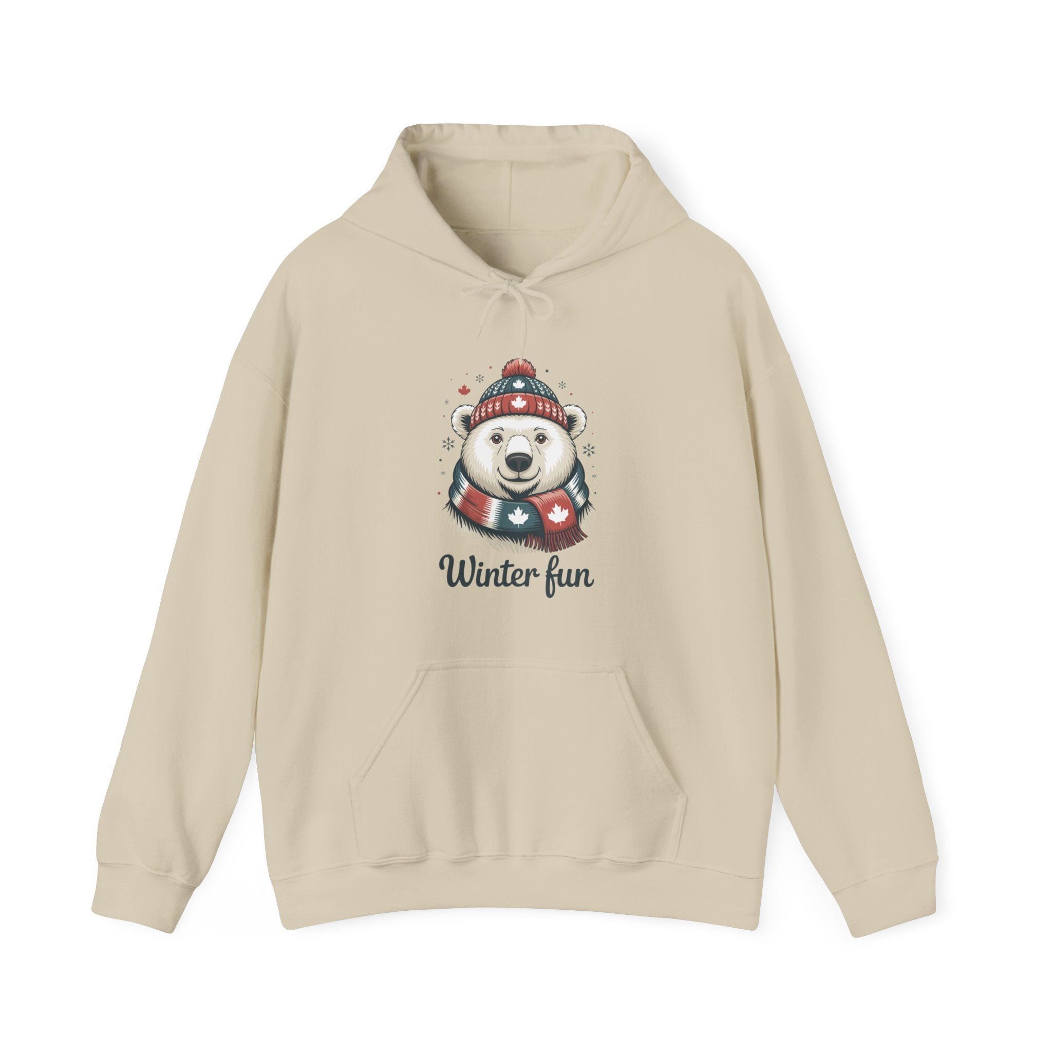 Winter Fun Polar Bear Hoodie - Cute Holiday Snowy Animal Sweatshirt