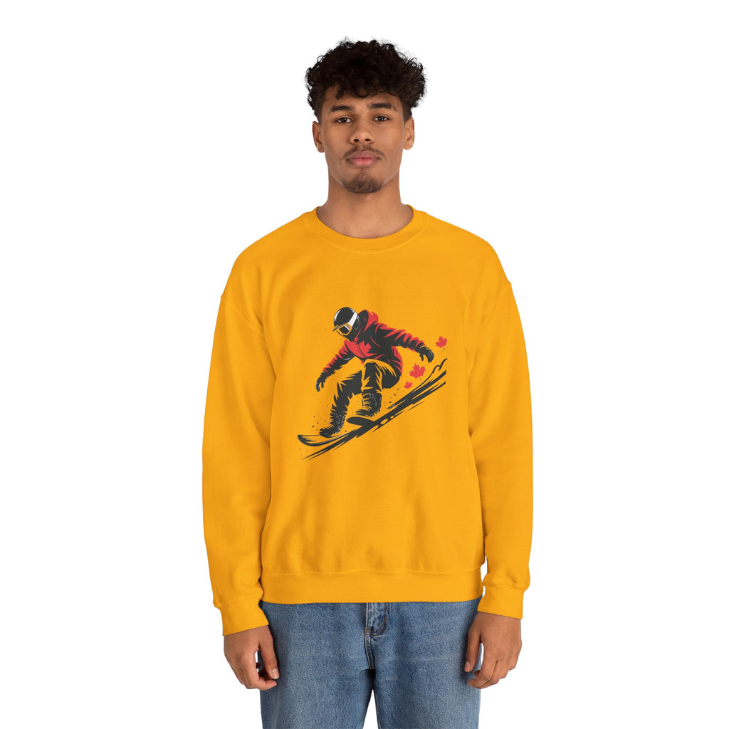 Snowboarder Graphic Sweatshirt – Red Jacket Winter Snowboarding Crewneck