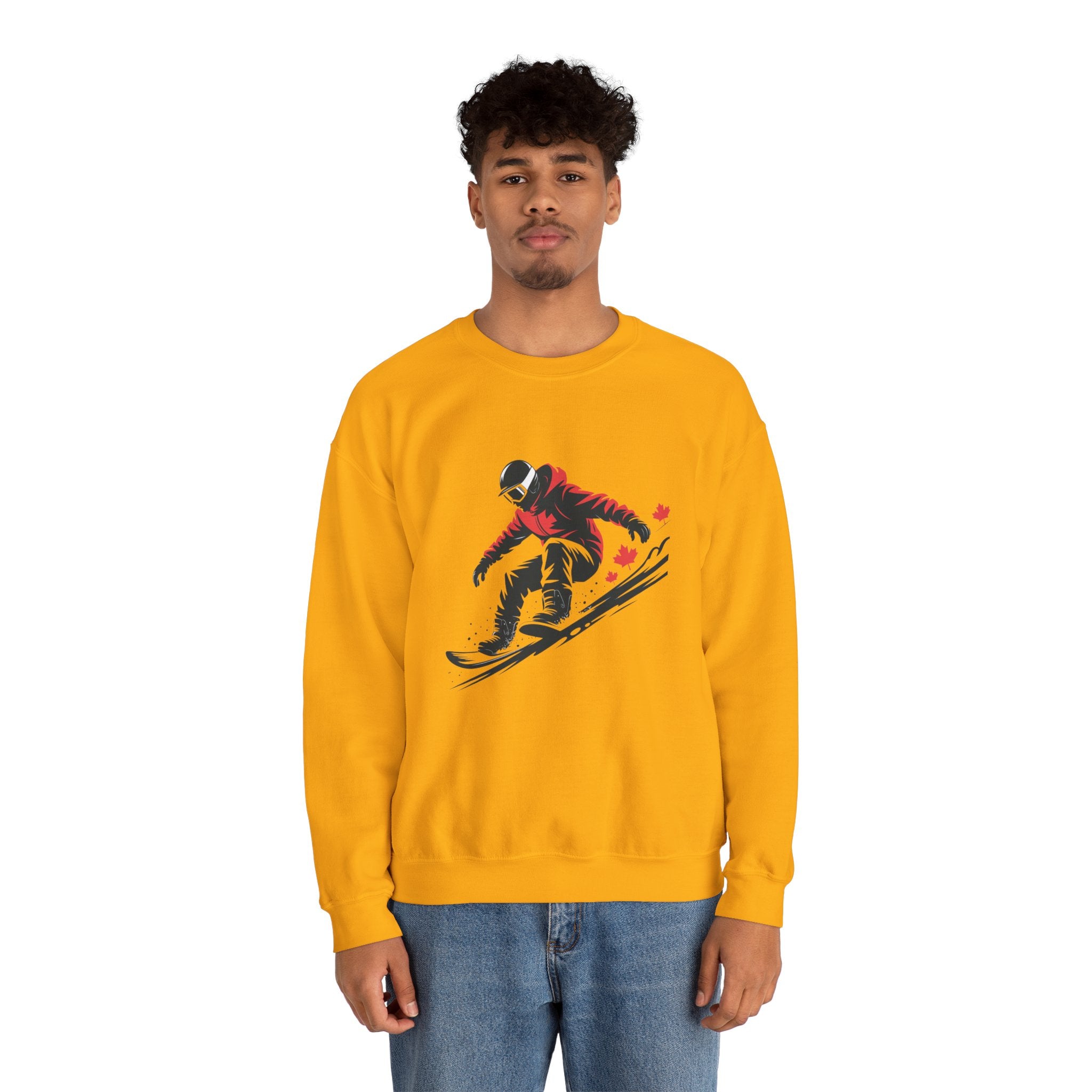 Snowboarder Graphic Sweatshirt – Red Jacket Winter Snowboarding Crewneck