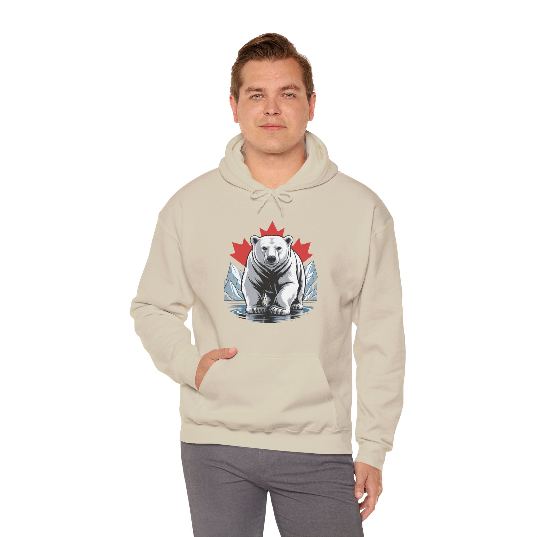 Polar Bear Maple Hoodie – Canadian Pride Winter Pullover