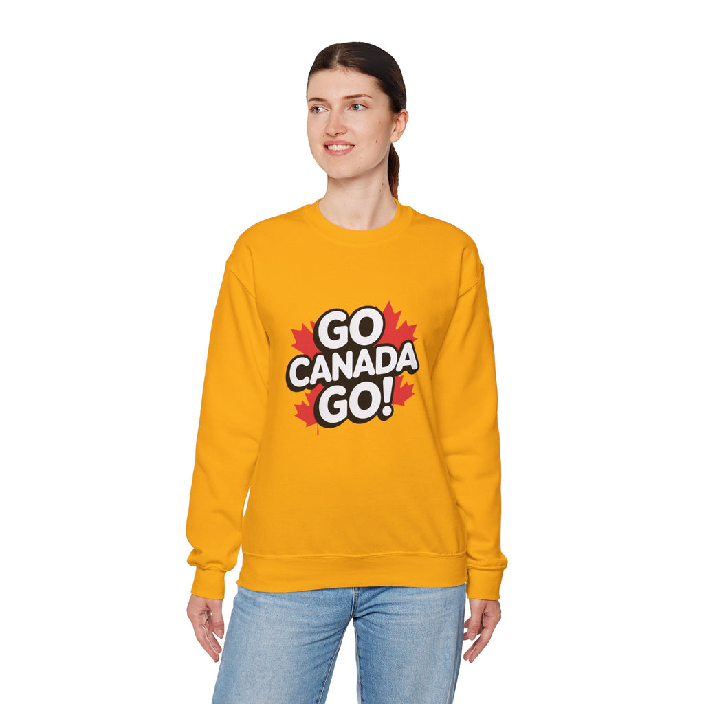 Go Canada Go! Crewneck Sweatshirt — Canadian Pride Maple Leaf Pullover