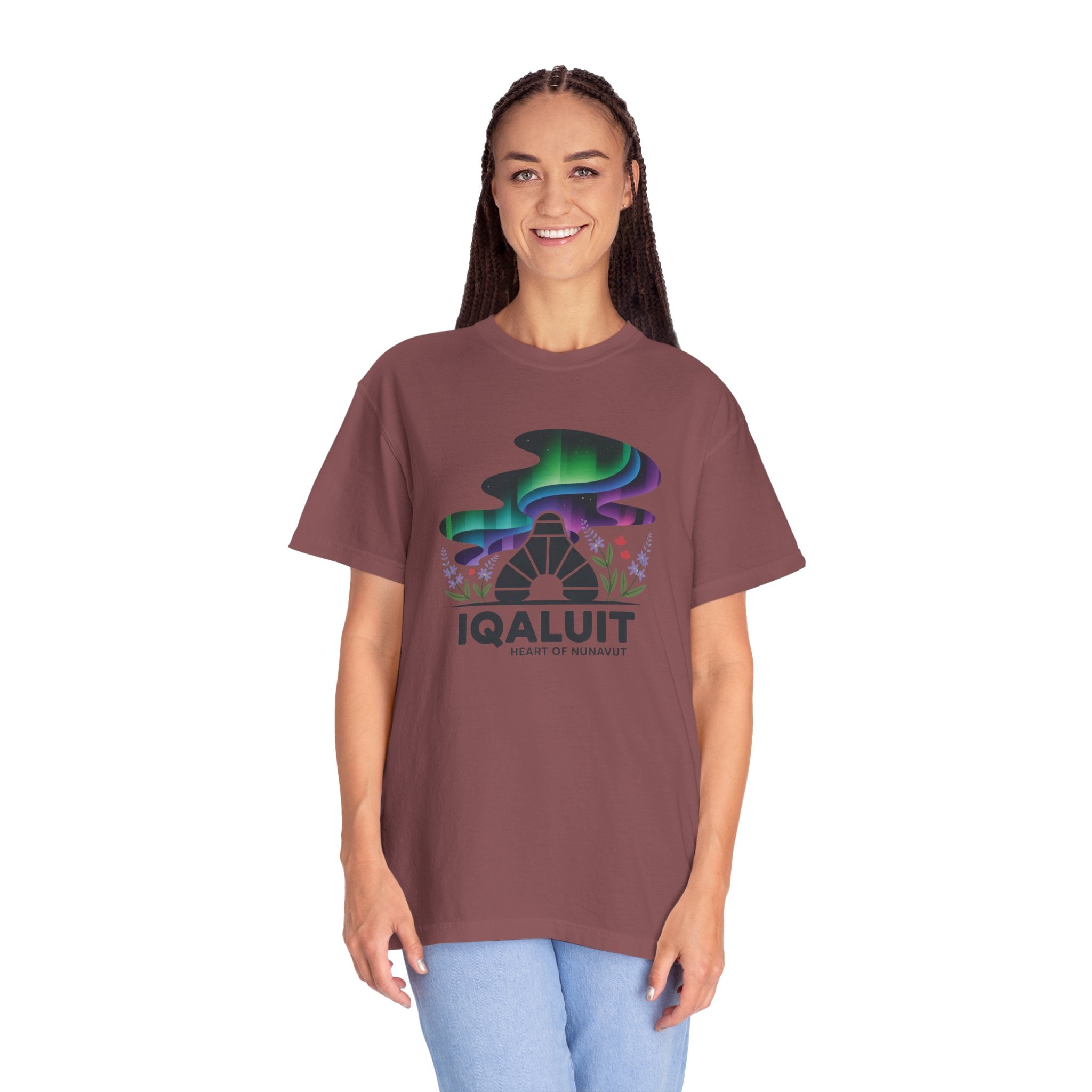 Iqaluit Northern Lights T-Shirt – Heart of Nunavut Souvenir Tee