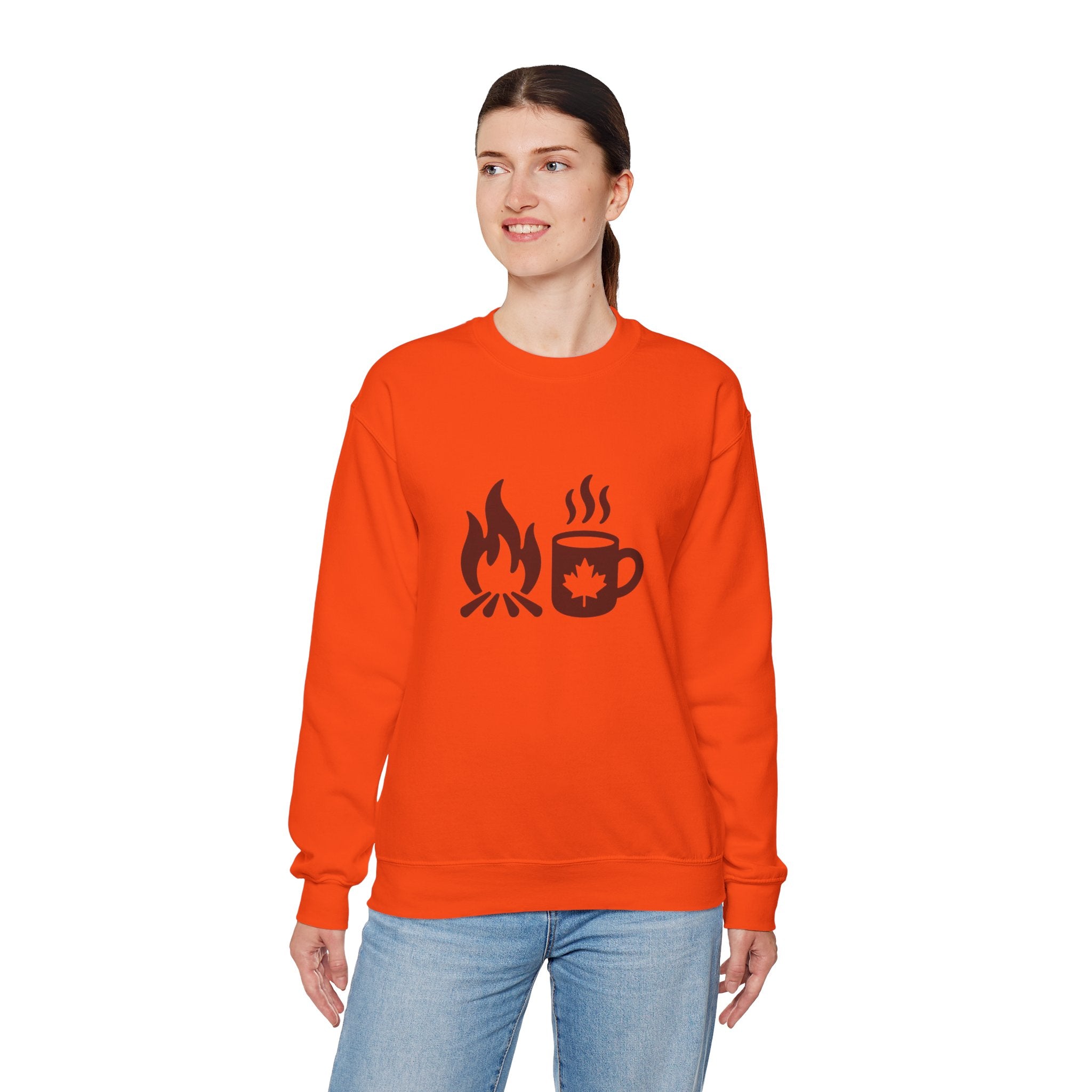 Campfire & Coffee Crewneck Sweatshirt — Cozy Camping Coffee Sweatshirt