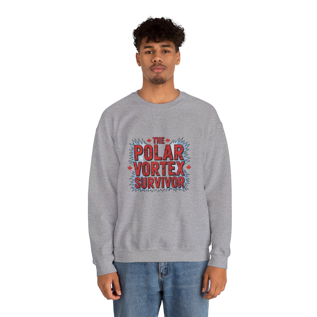 Polar Vortex Survivor Sweatshirt — Funny Winter Cold Weather Crewneck