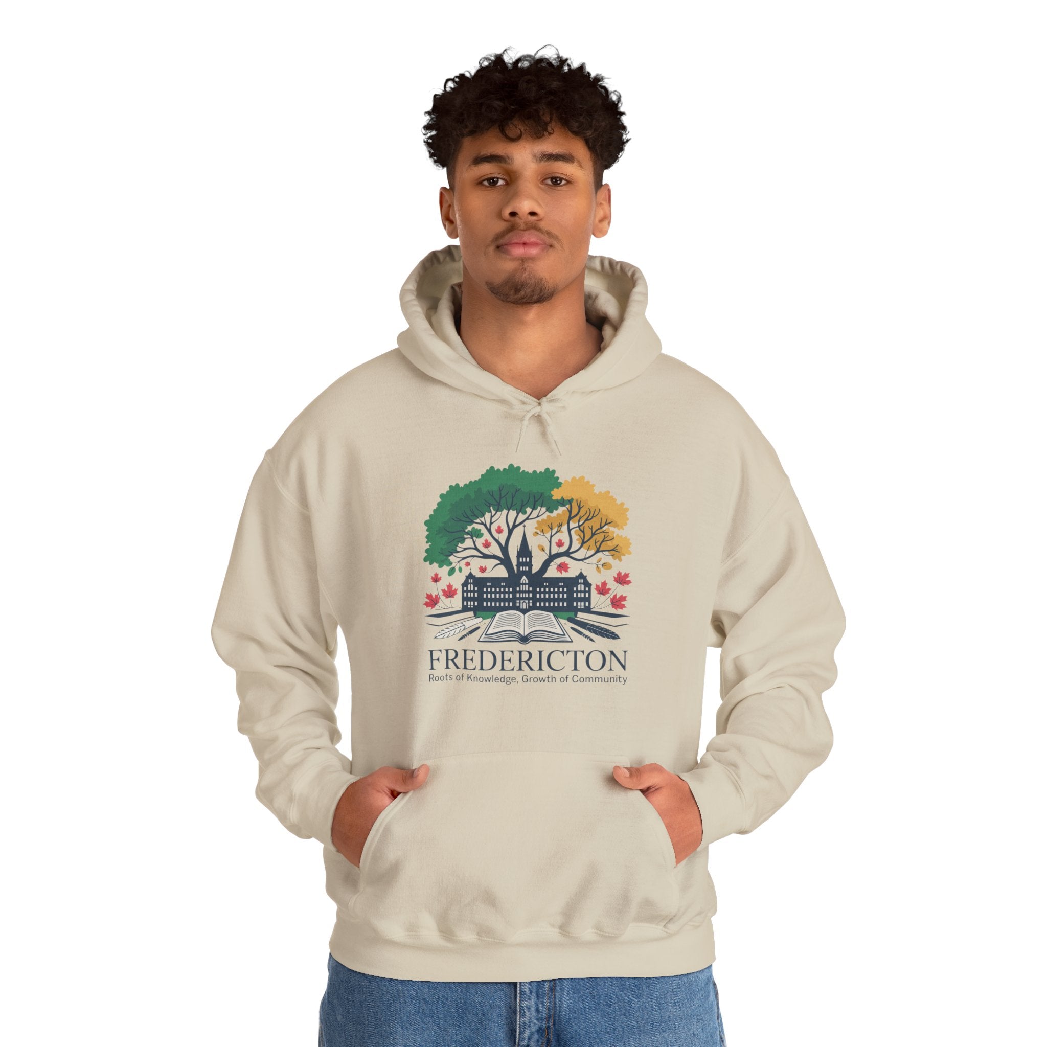 Fredericton Seasonal Tree Hoodie - Cityscape Autumn/Winter Sweatshirt