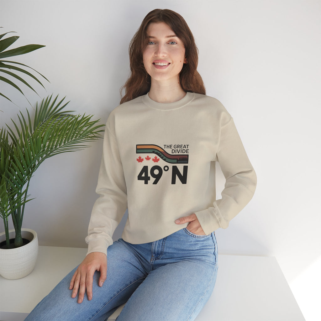 49N The Great Divide Sweatshirt — Canadian Border Graphic Crewneck