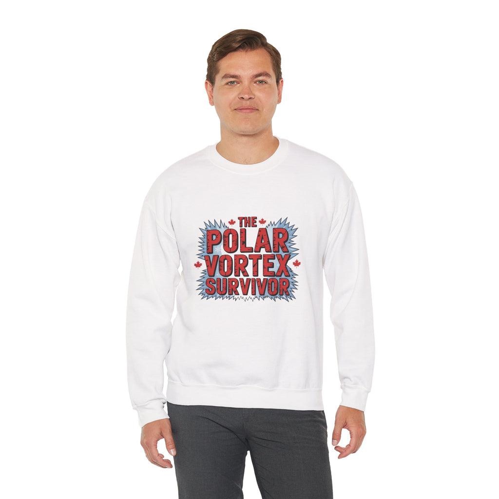 Polar Vortex Survivor Sweatshirt — Funny Winter Cold Weather Crewneck
