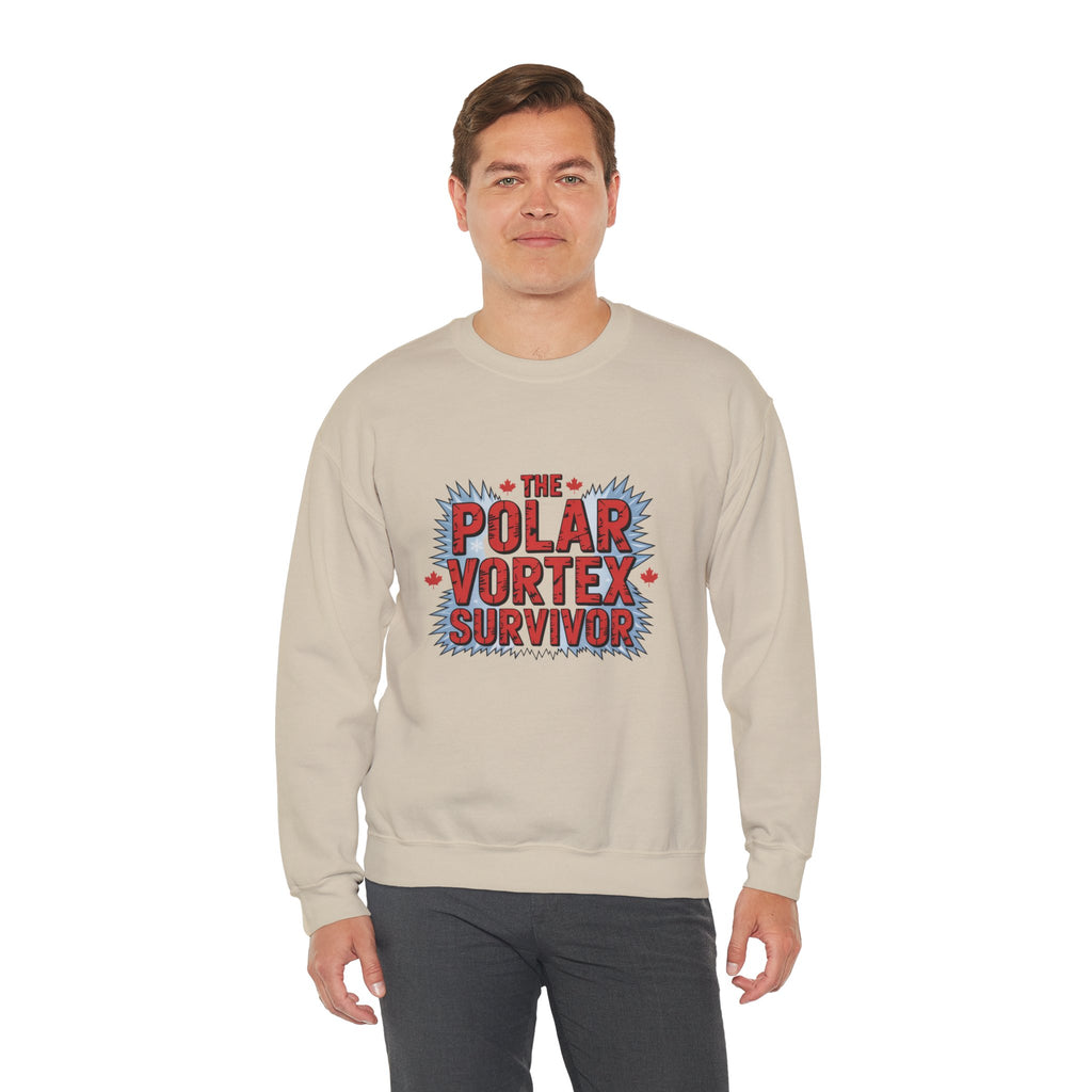 Polar Vortex Survivor Sweatshirt — Funny Winter Cold Weather Crewneck