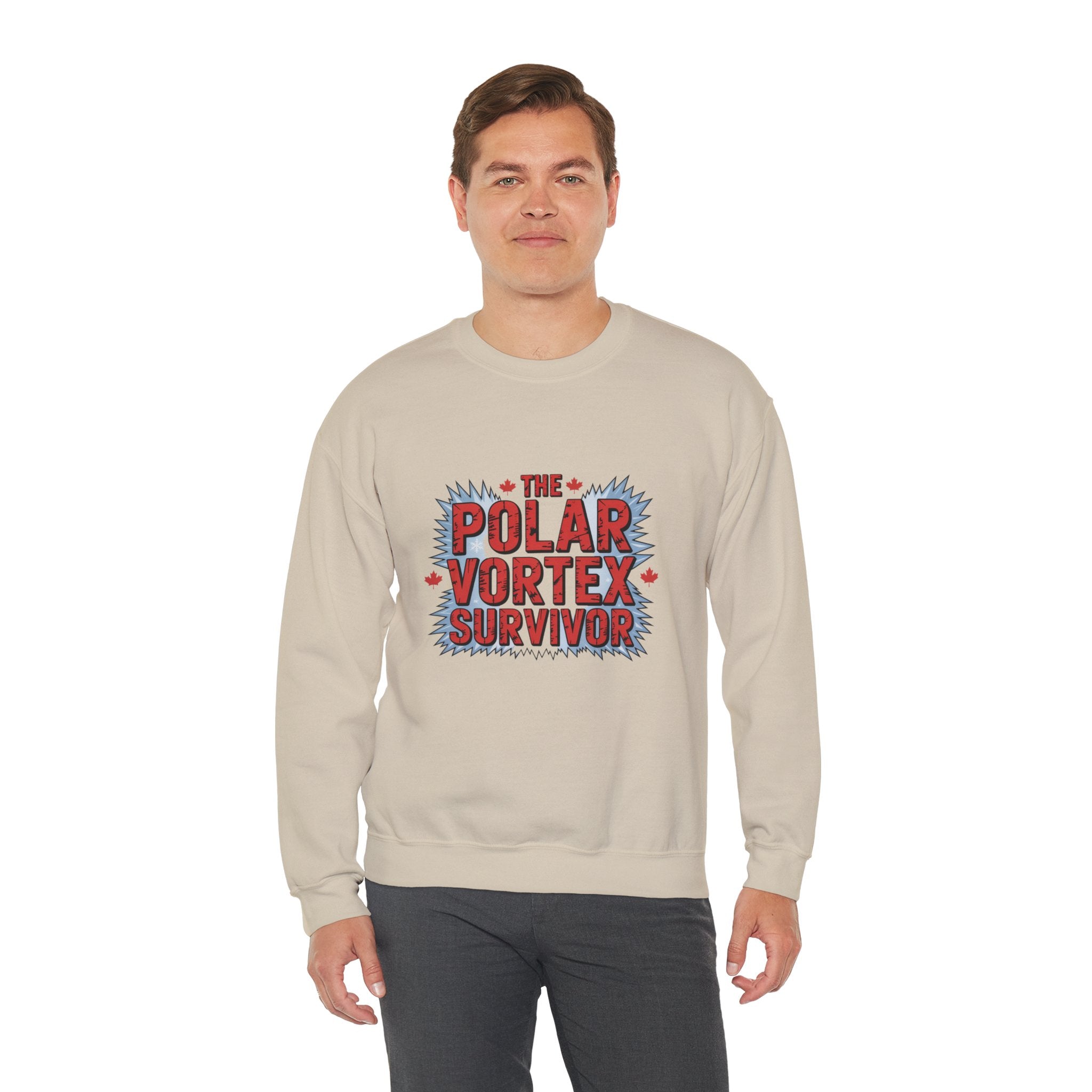 Polar Vortex Survivor Sweatshirt — Funny Winter Cold Weather Crewneck