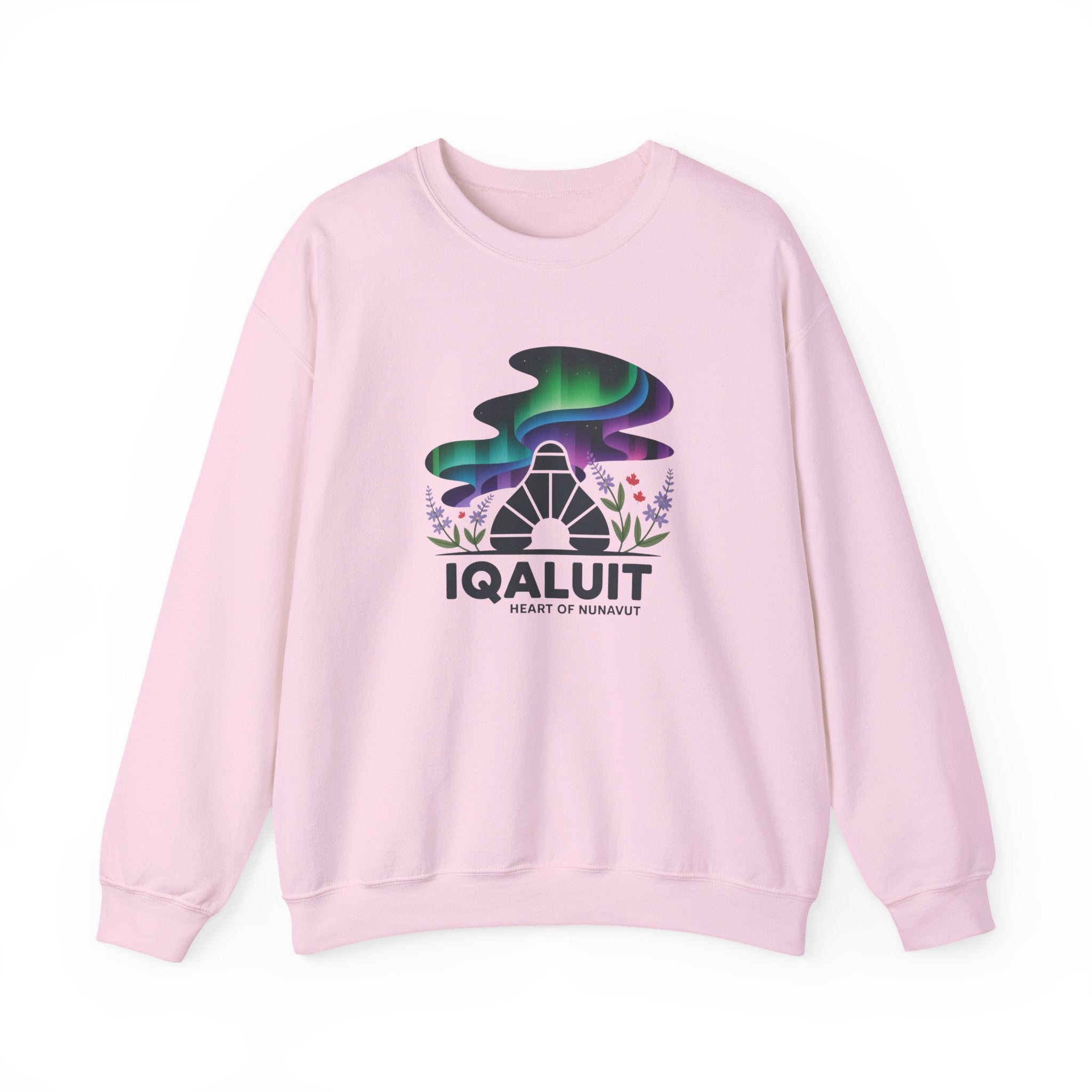 Iqaluit Northern Lights Sweatshirt – Heart of Nunavut Souvenir Crewneck