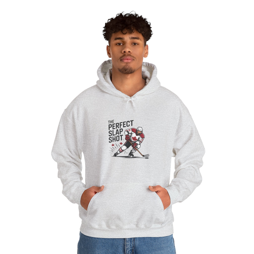 Hockey Slapshot Hoodie – "The Perfect Slap Shot" Graphic Hooded Sweatshirt