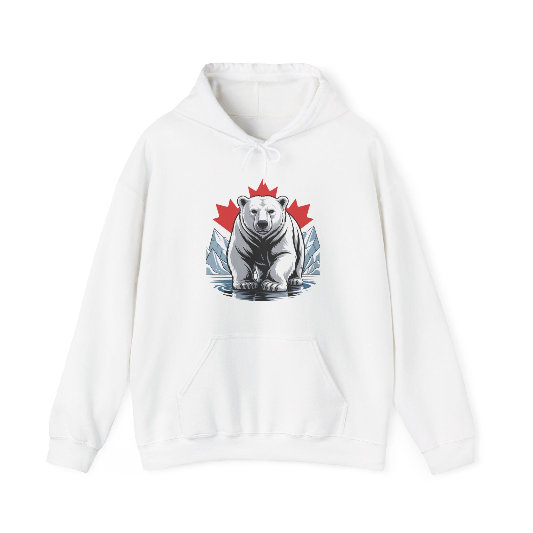 Polar Bear Maple Hoodie – Canadian Pride Winter Pullover