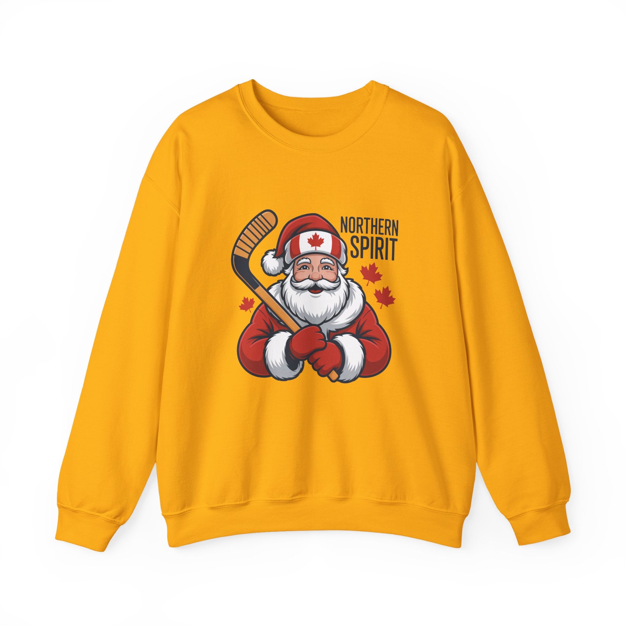 Northern Spirit Santa Hockey Sweatshirt – Canadian Maple Leaf Holiday Crewneck