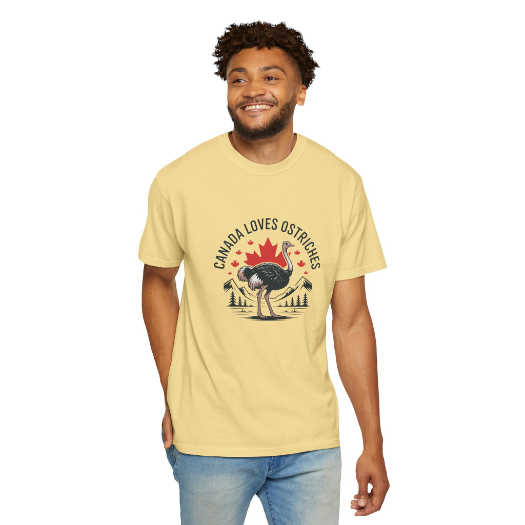 Canada Loves Ostriches T-Shirt — Canadian Novelty Graphic Tee