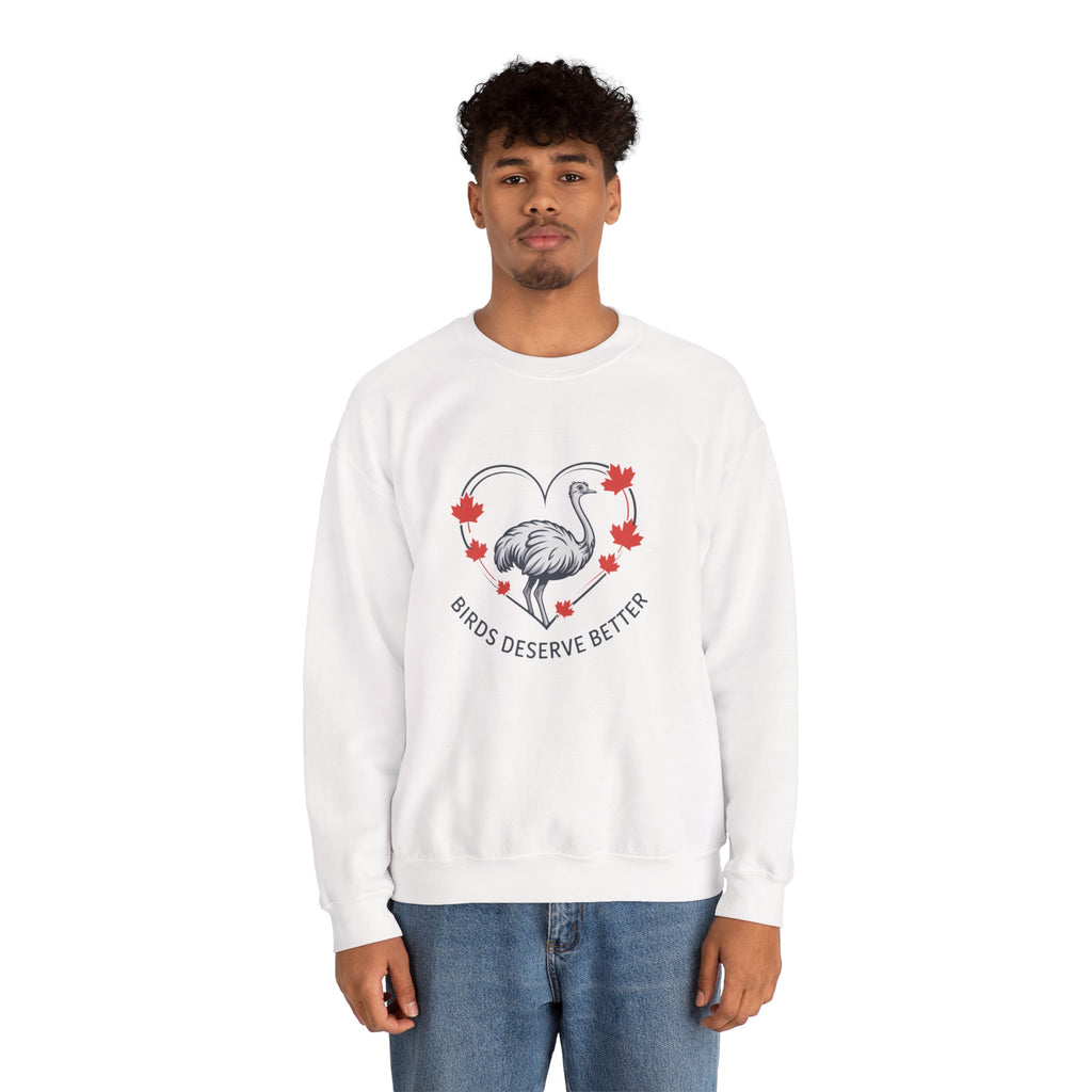 'Birds Deserve Better' Flamingo Heart Crewneck Sweatshirt