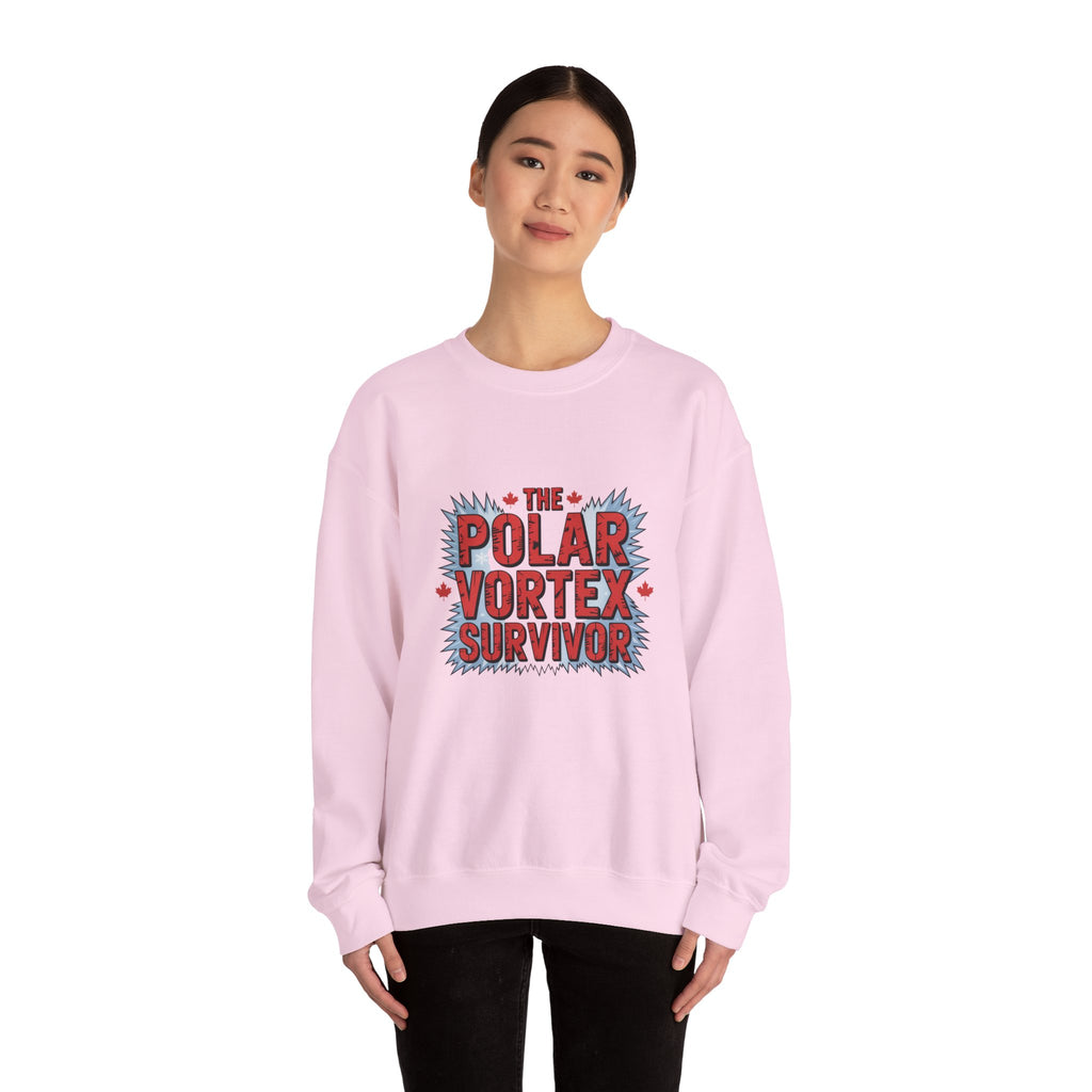 Polar Vortex Survivor Sweatshirt — Funny Winter Cold Weather Crewneck