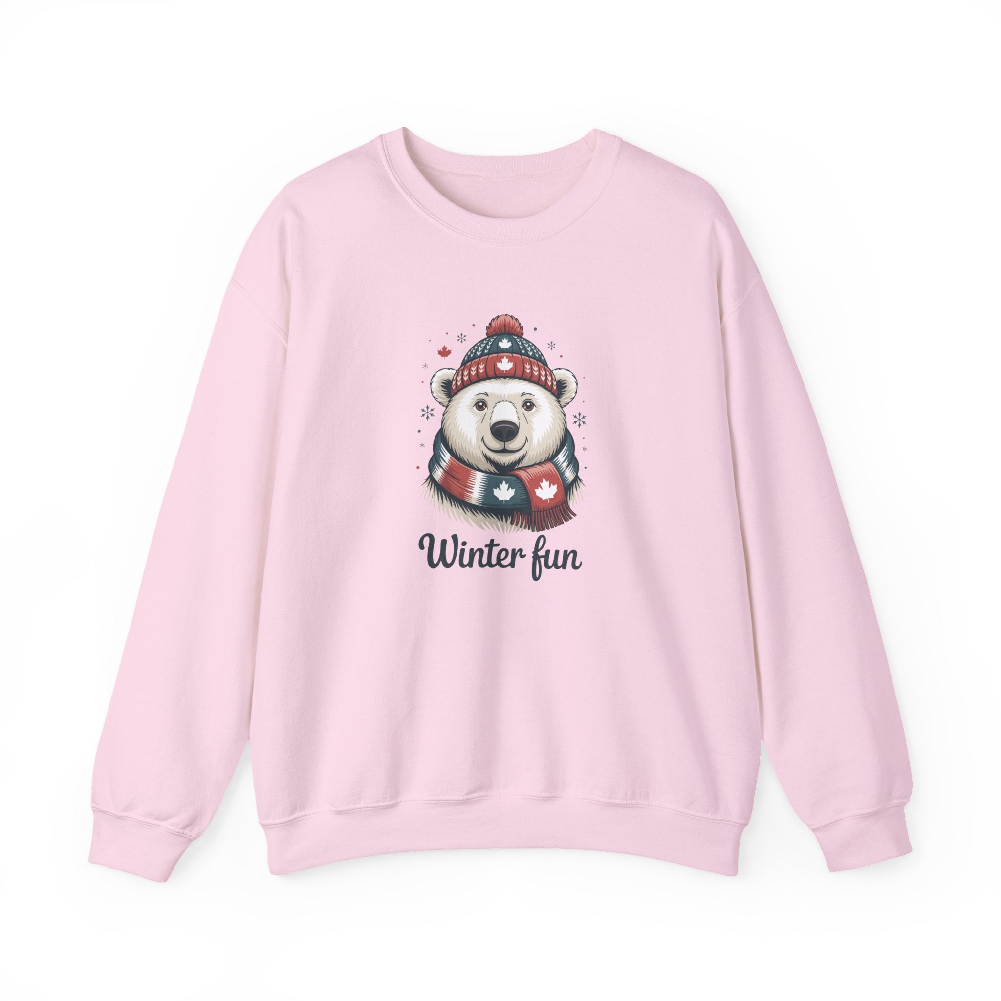 'Winter Fun' Polar Bear Crewneck: Cozy Holiday Snow Day Sweatshirt