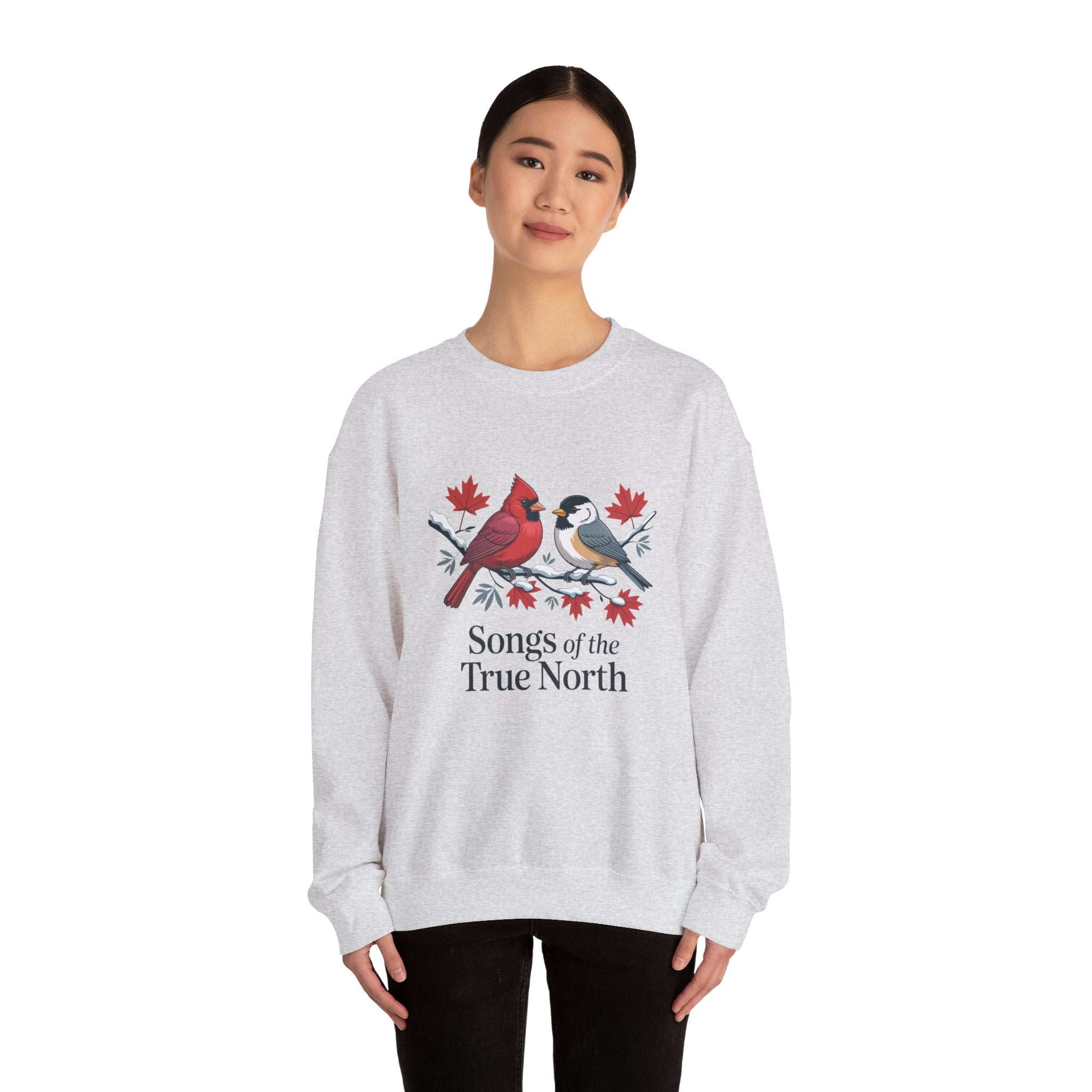 "Songs of the True North" Cardinal & Chickadee Canadian Crewneck Sweatshirt