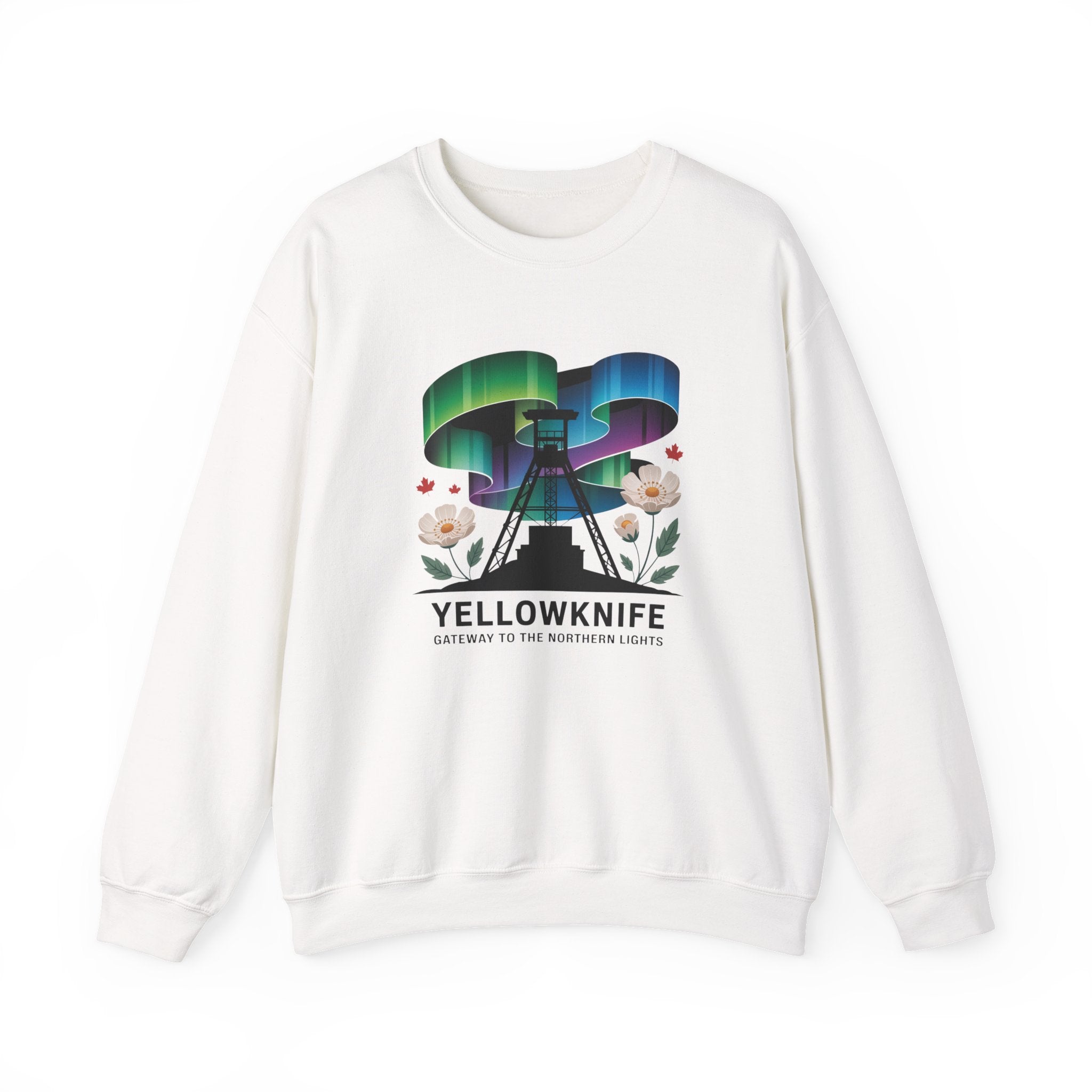 Yellowknife Northern Lights Crewneck Sweatshirt — Aurora Borealis Graphic