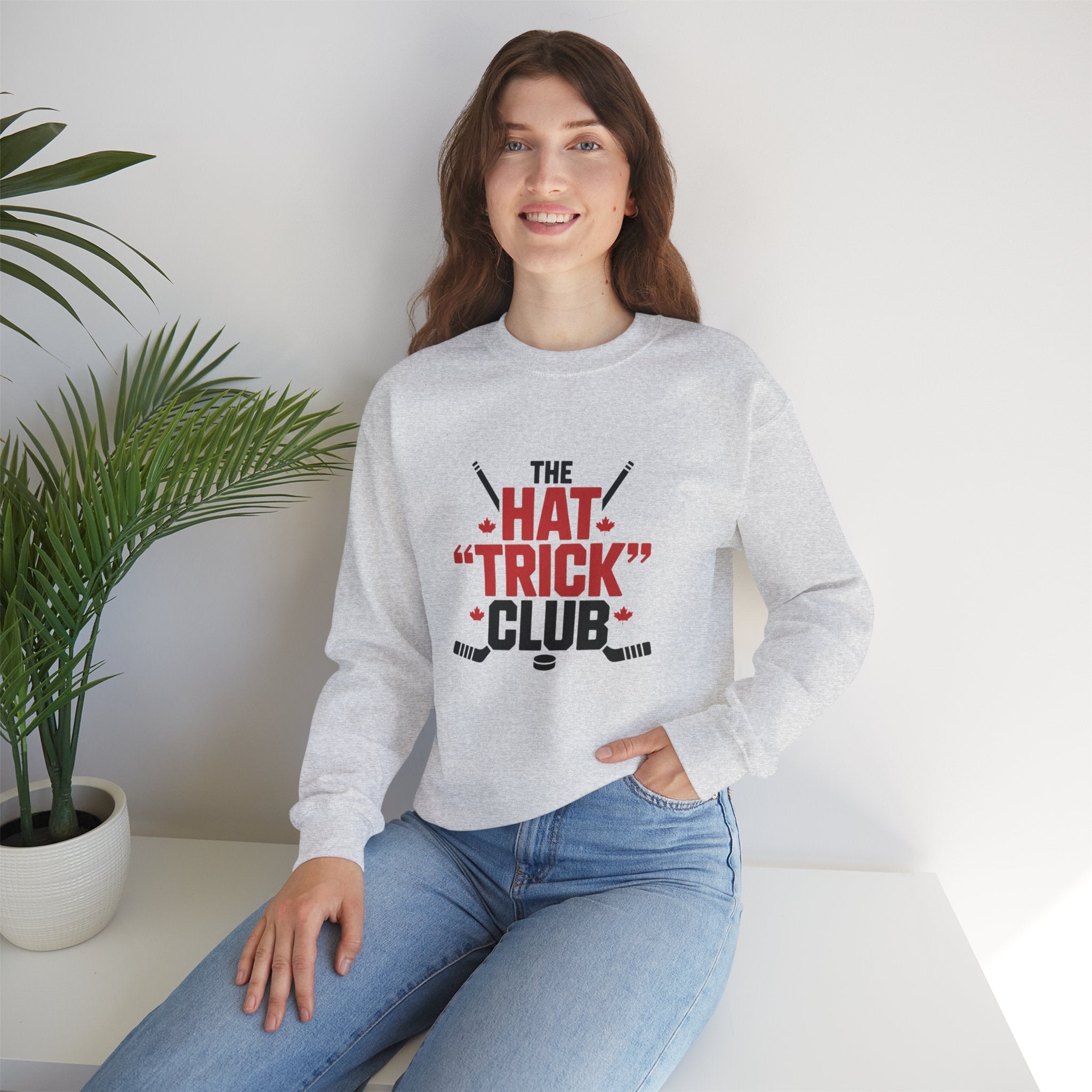 Hockey "Hat Trick" Club Crewneck Sweatshirt — Funny Hockey Player Gift