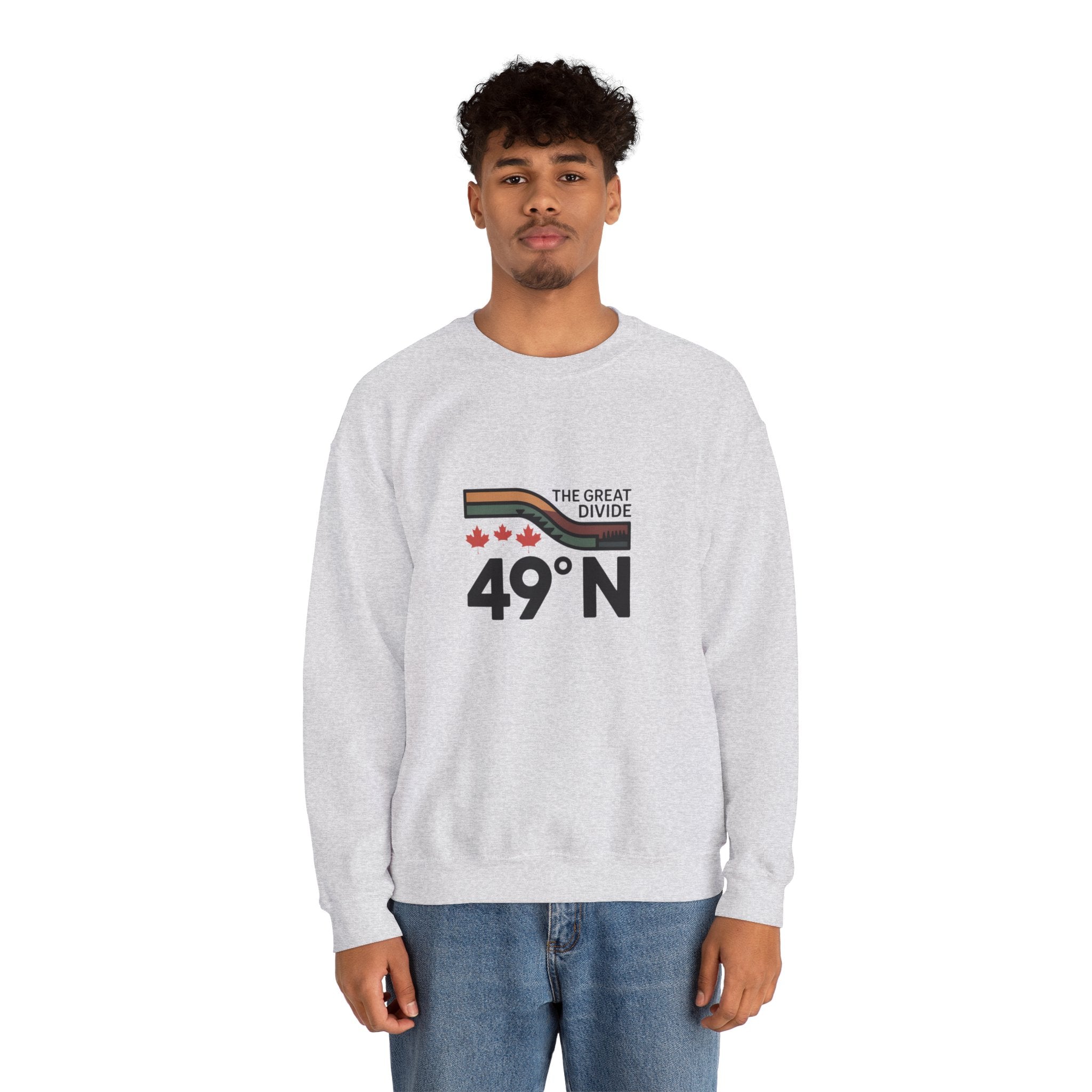 49N The Great Divide Sweatshirt — Canadian Border Graphic Crewneck