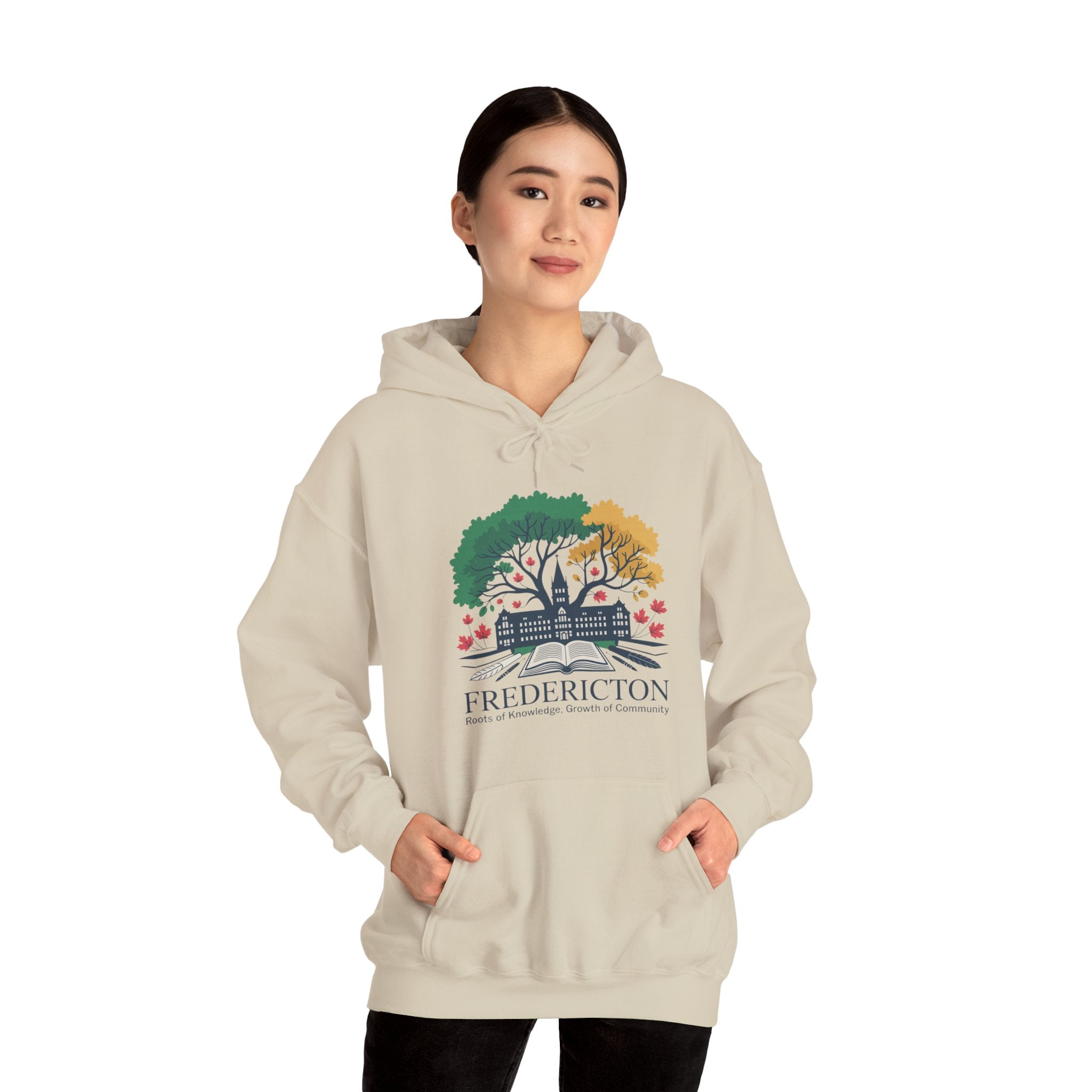 Fredericton Seasonal Tree Hoodie - Cityscape Autumn/Winter Sweatshirt